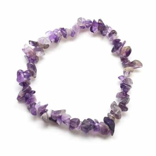 Pisces Amethyst Elasticated Chip Bracelet
