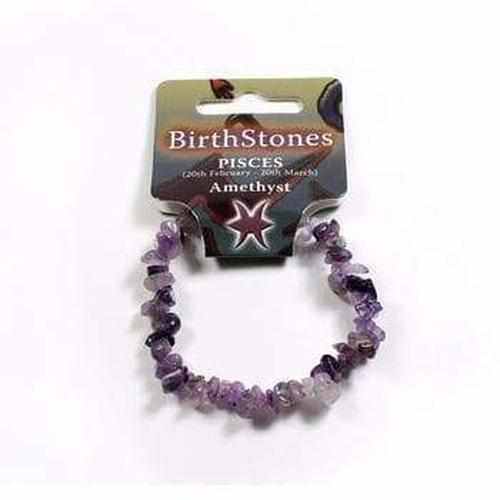Pisces Amethyst Elasticated Chip Bracelet