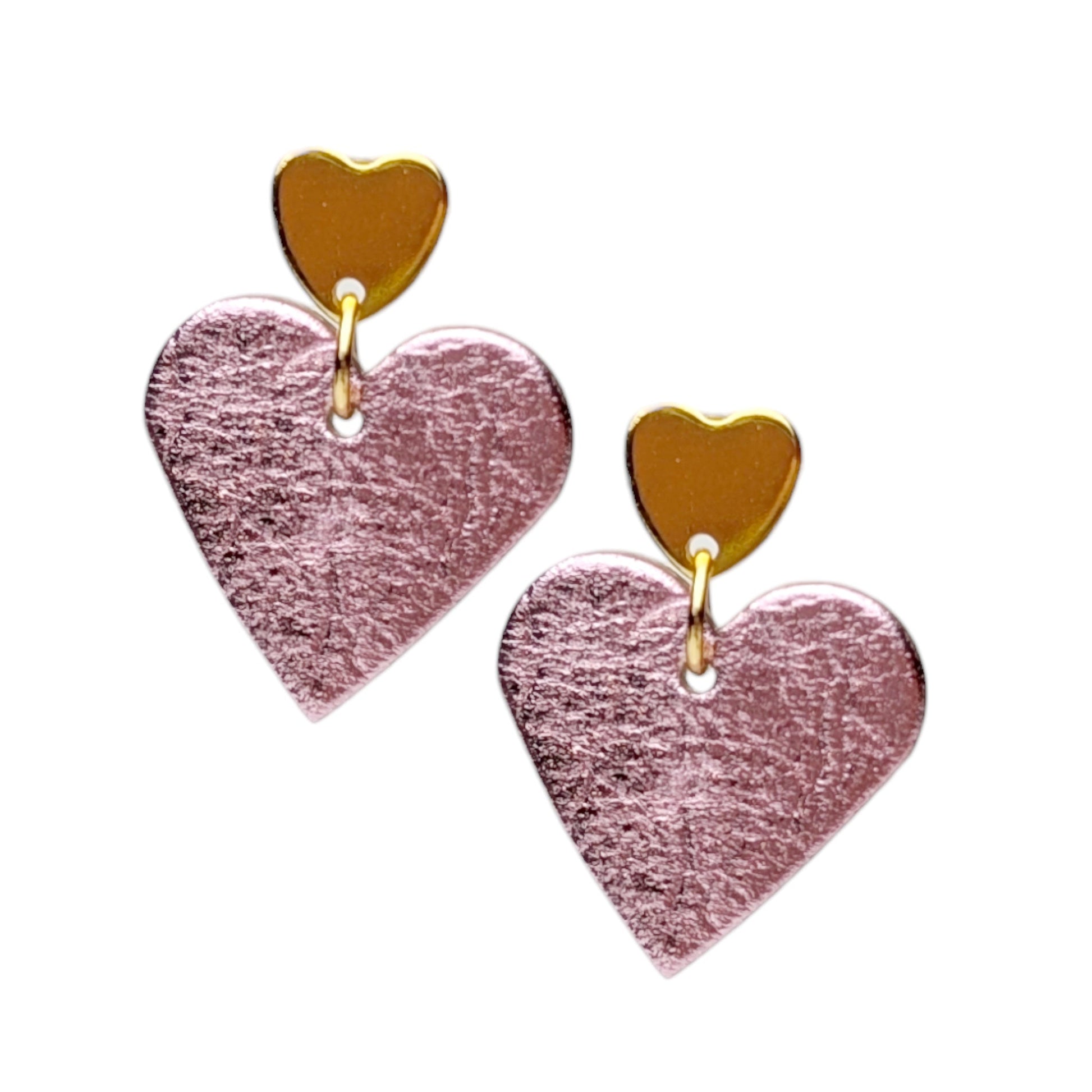 Mini Heart Stud Earrings in Red or Pink