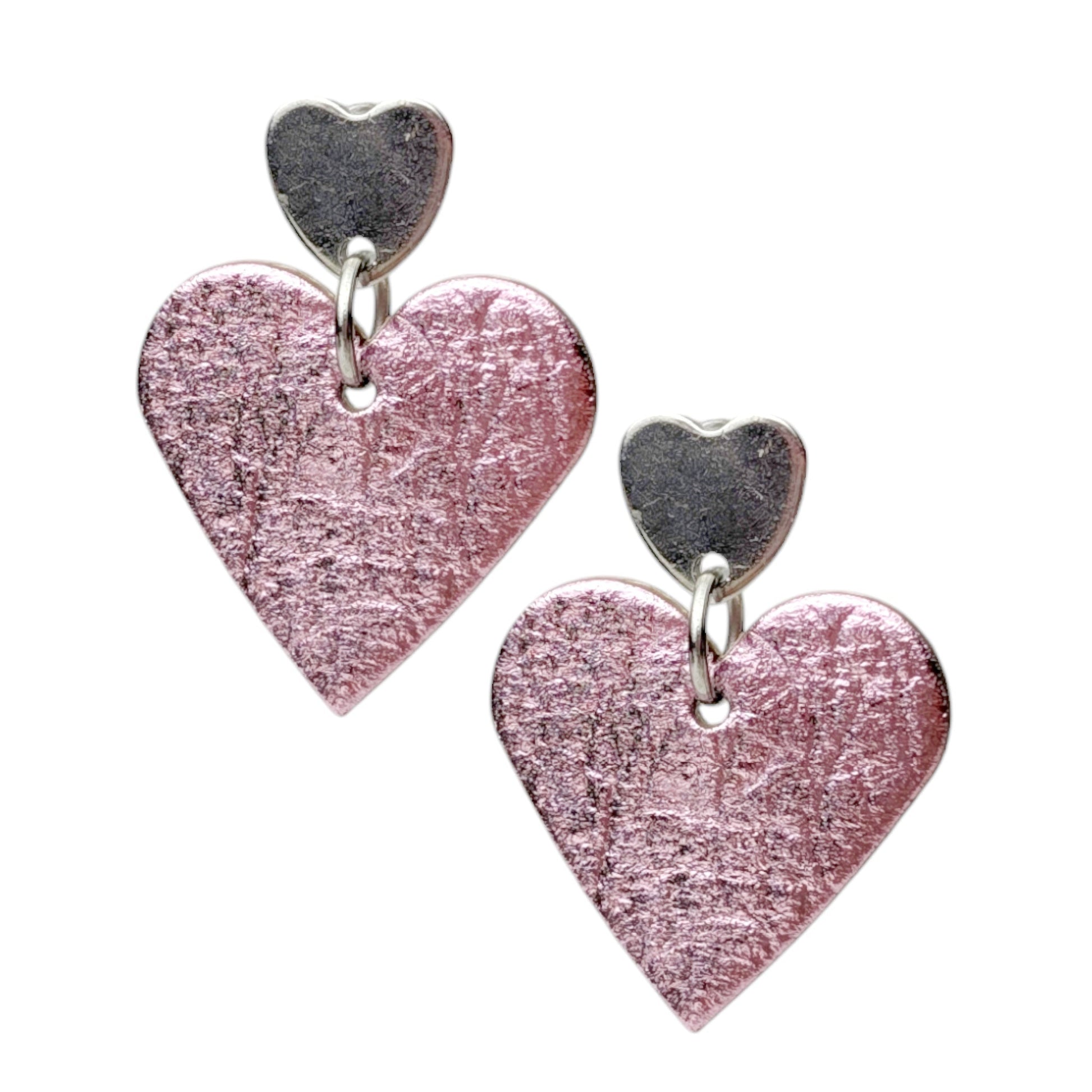 Mini Heart Stud Earrings in Red or Pink