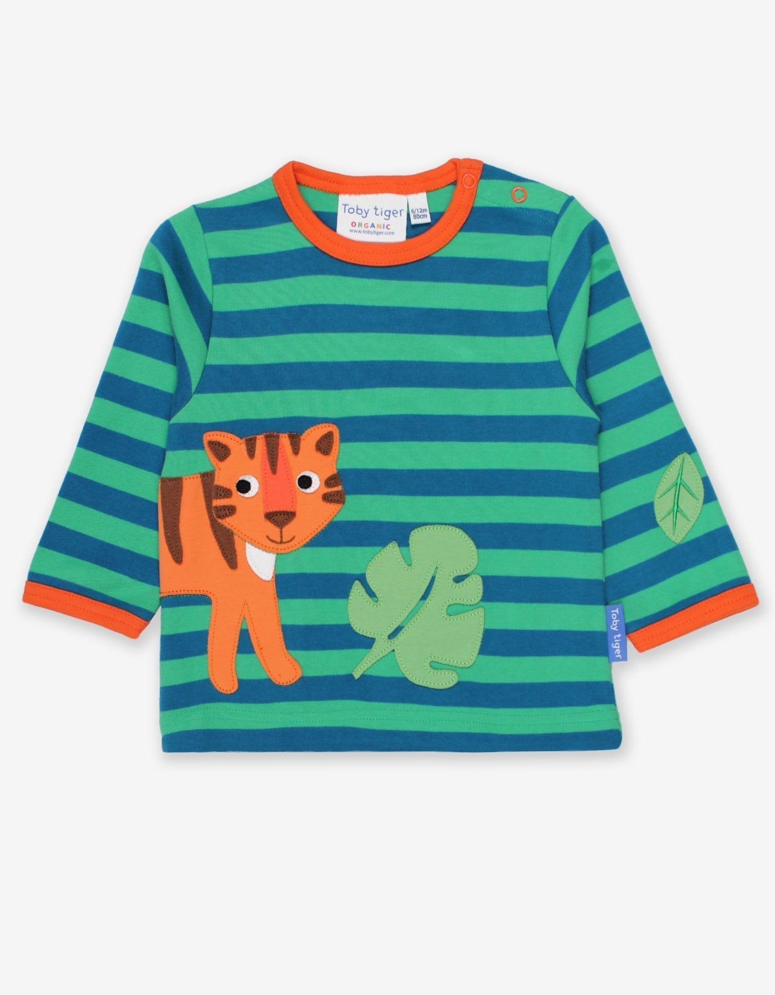 Organic Born Free Tiger Applique Long Sleeved T Shirt