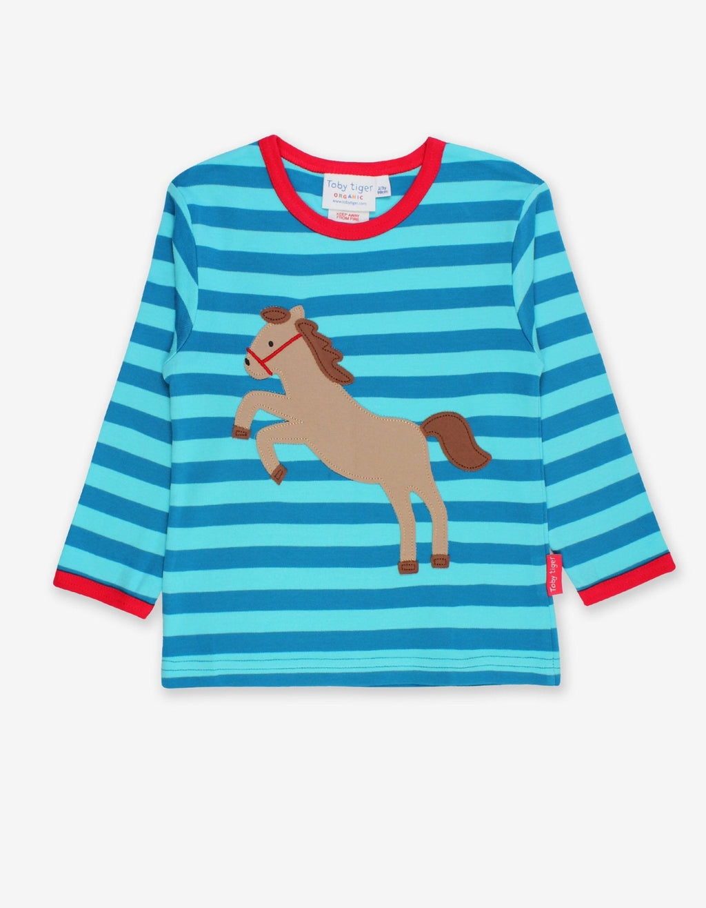 Organic Jumping Horse Applique Long Sleeved T Shirt