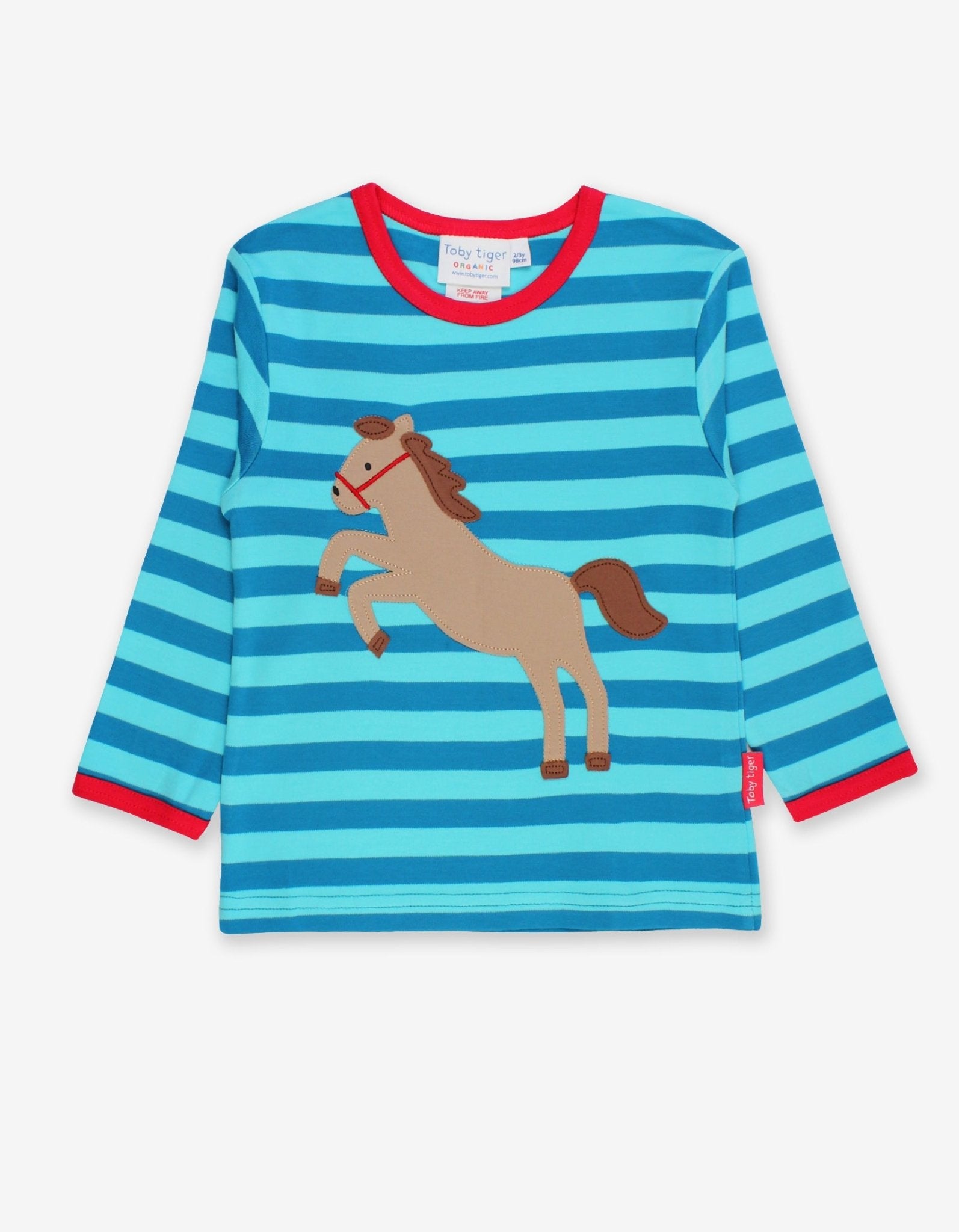 Organic Jumping Horse Applique Long Sleeved T Shirt