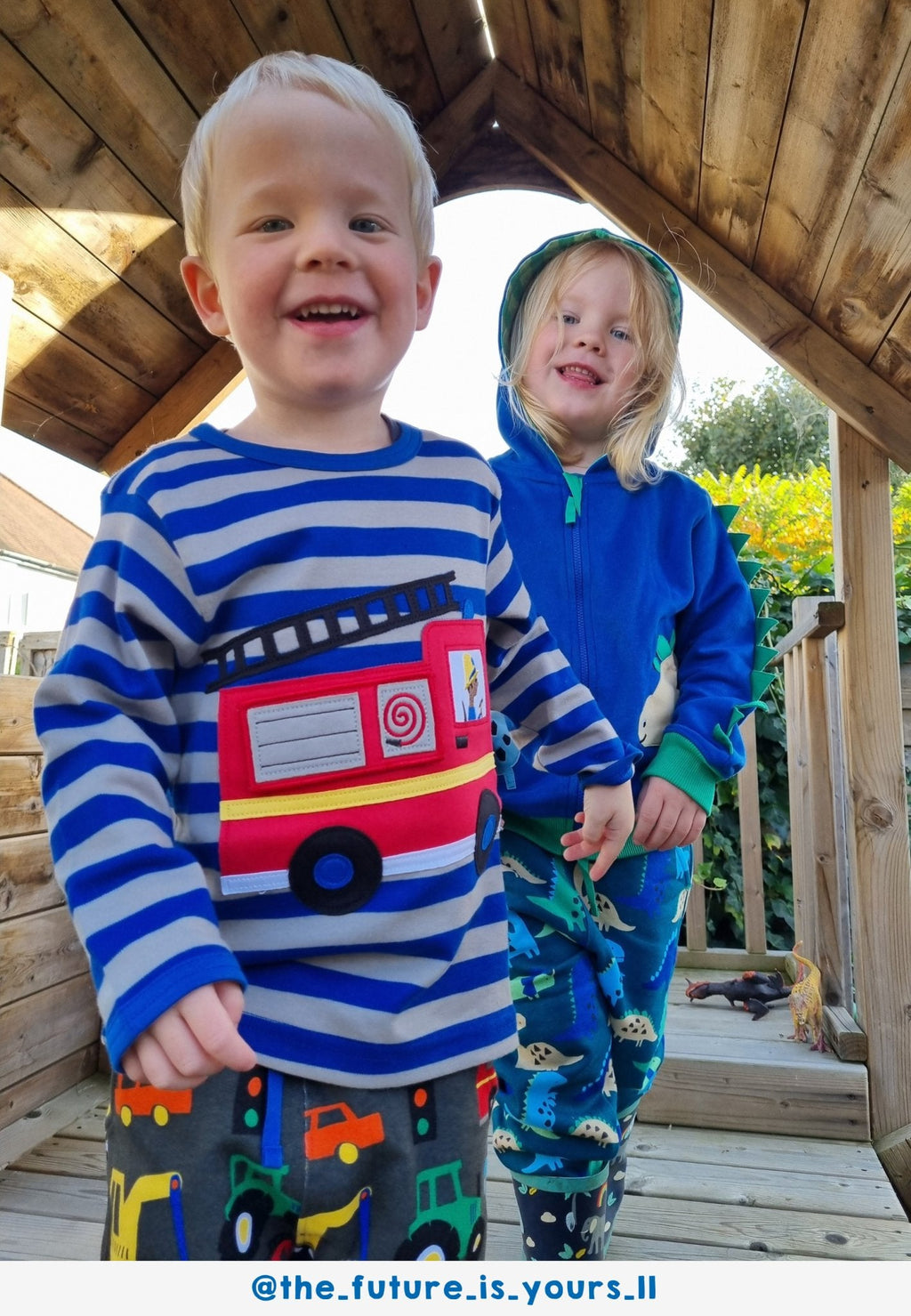 Organic Blue Fire Engine Long Sleeved T Shirt
