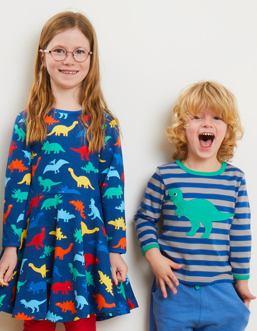 Organic T Rex Applique Long Sleeved T Shirt