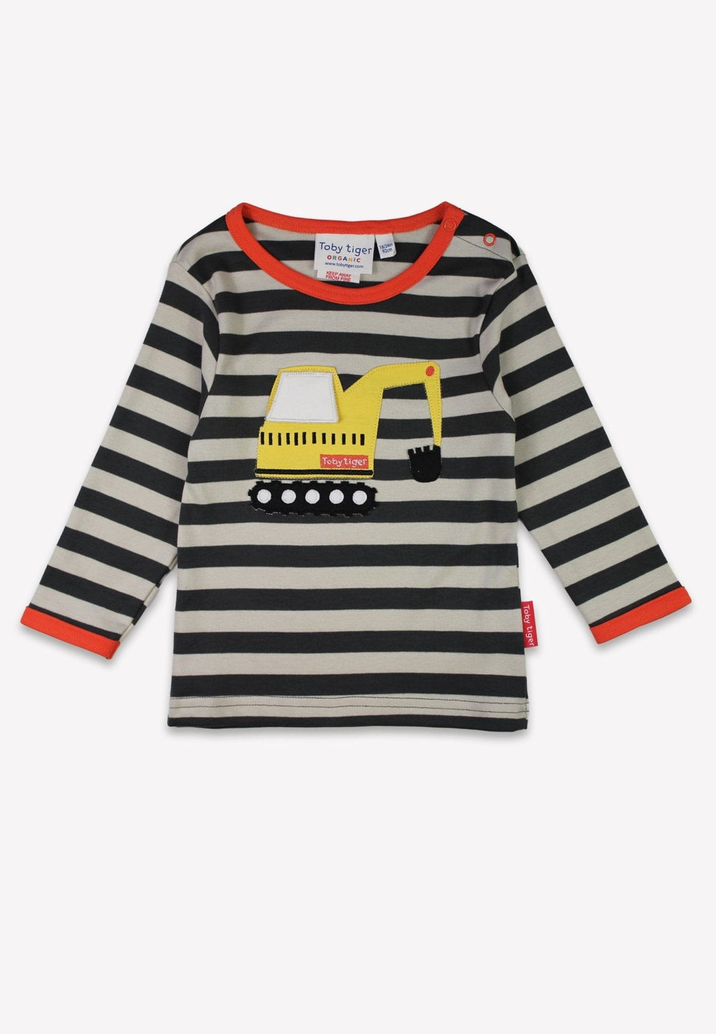 Organic Grey Digger Applique Long Sleeved T-shirt