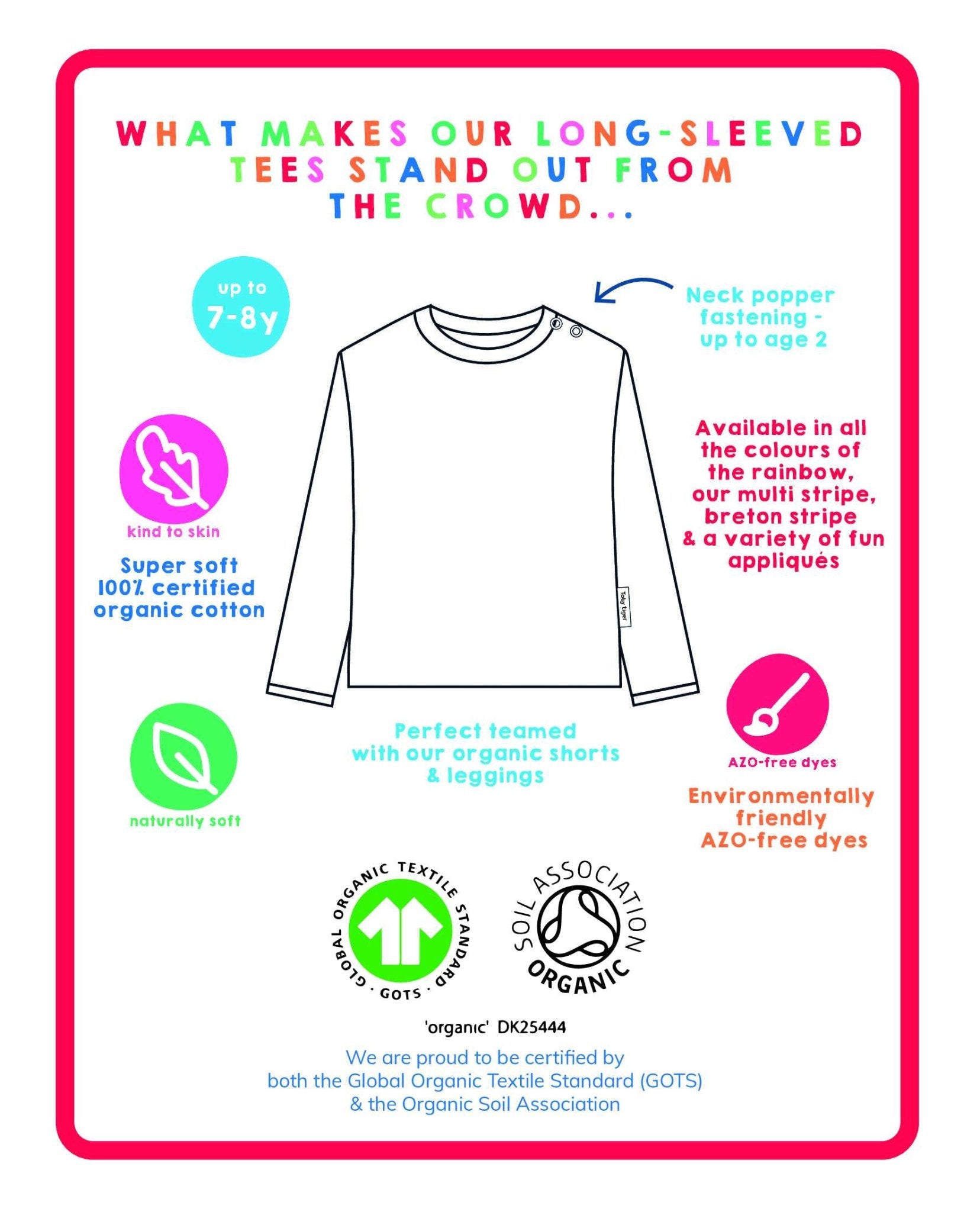 Organic Pink Kitten Long Sleeved T Shirt