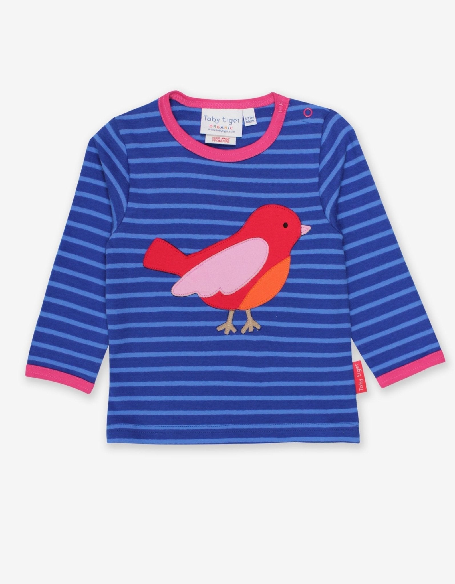 Organic Red Bird Applique Long Sleeved T Shirt
