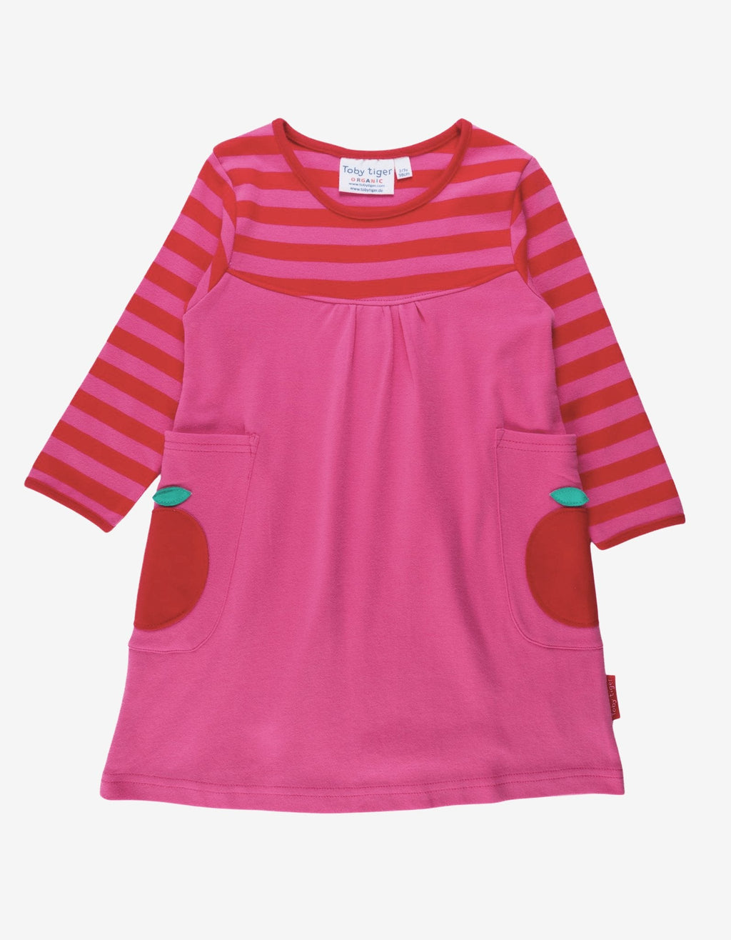 Organic Apple Applique Long Sleeved Dress for Kids