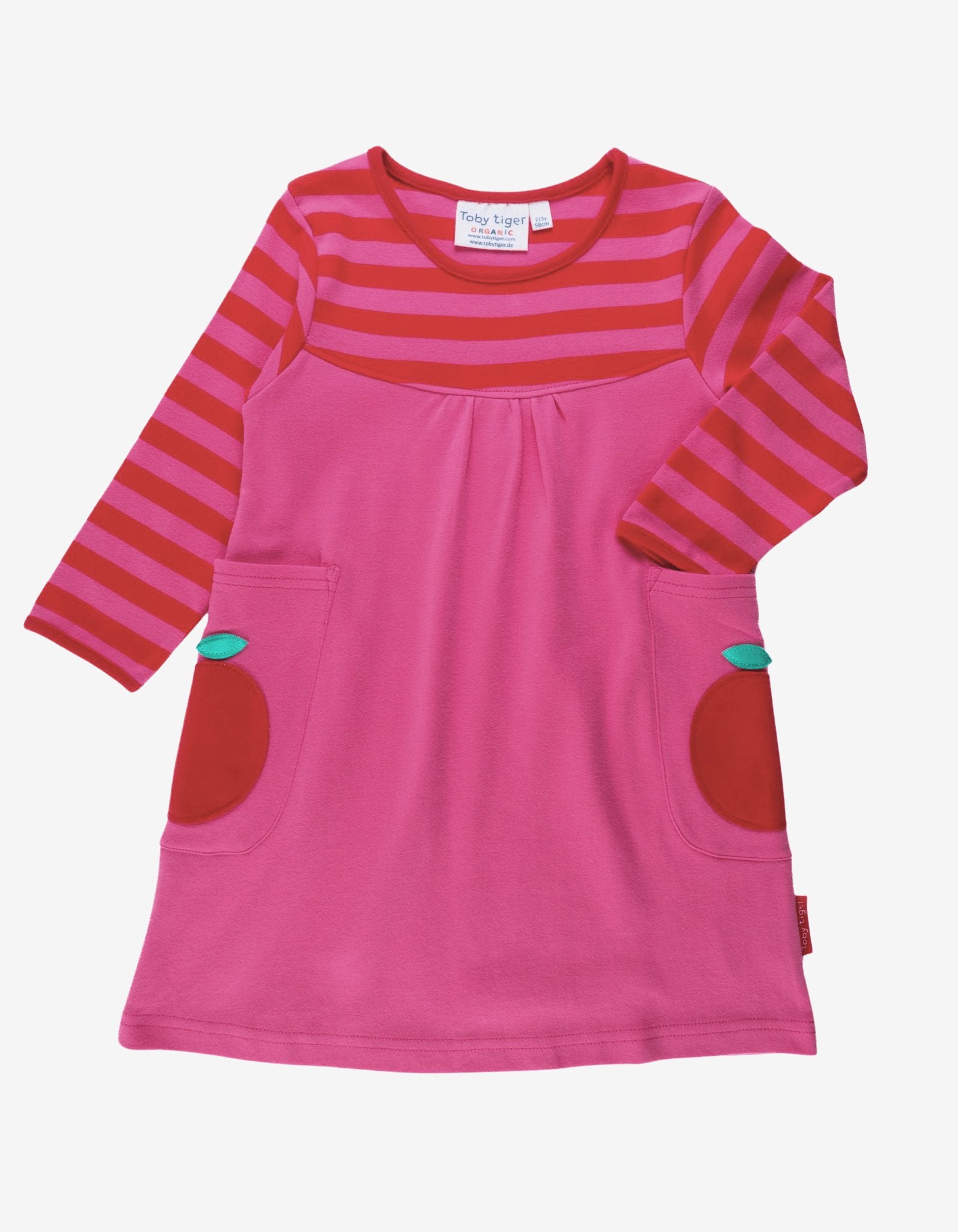 Organic Apple Applique Long Sleeved Dress for Kids