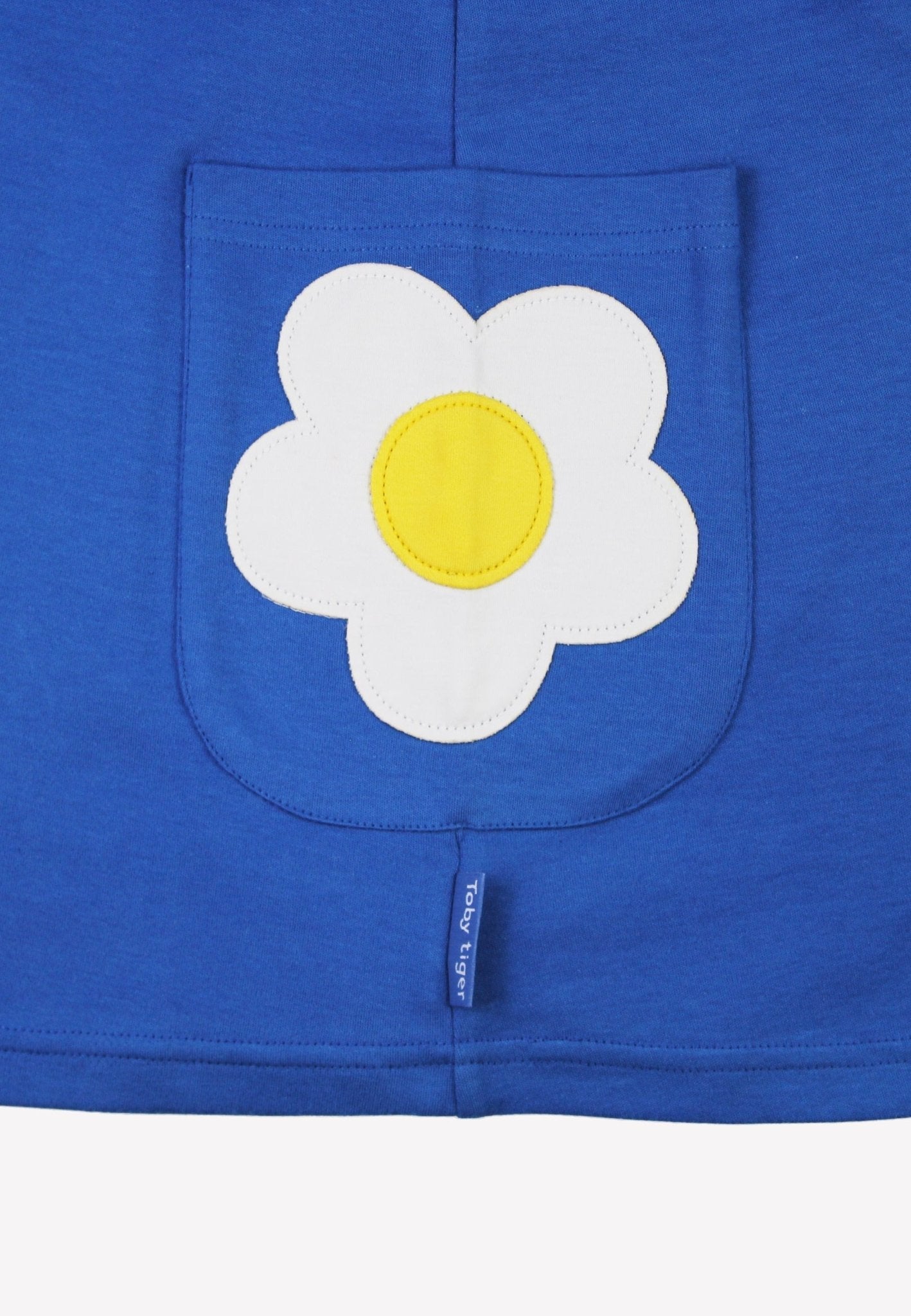 Organic Blue Daisy Applique Long Sleeved Dress for Children