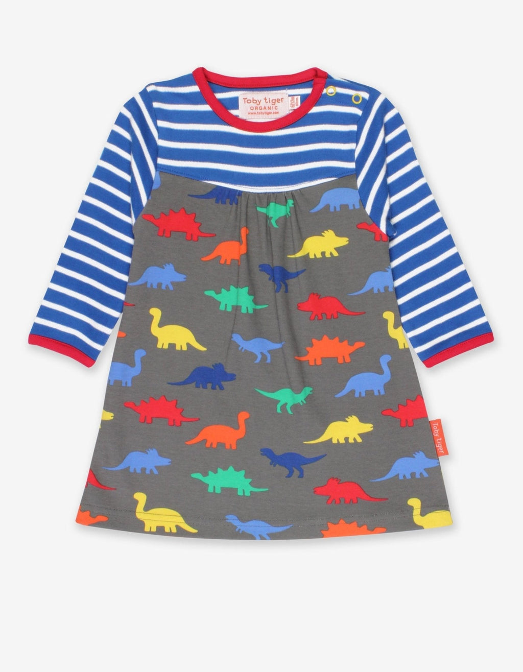 Organic Dinosaur Print Long Sleeve Dress