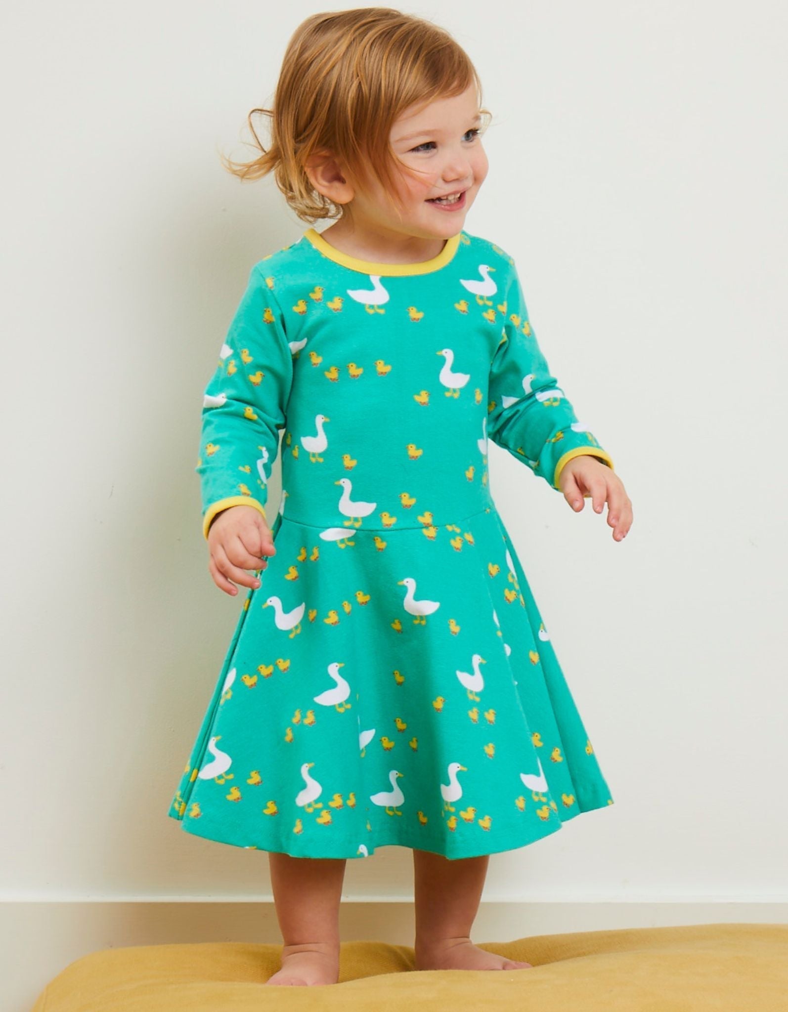Organic Duck Print Skater Dress for Kids