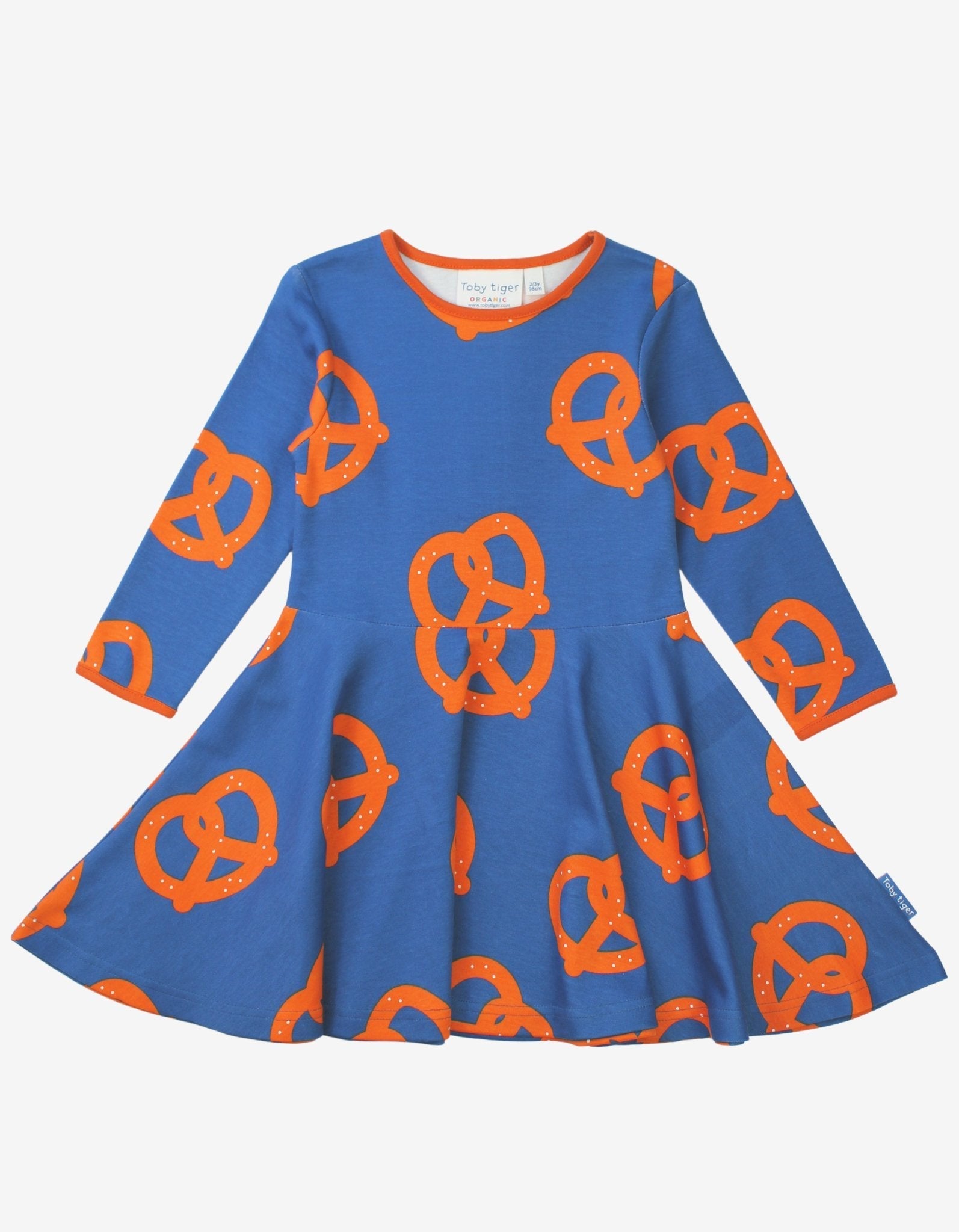 Organic Pretzel Print Skater Dress in Navy