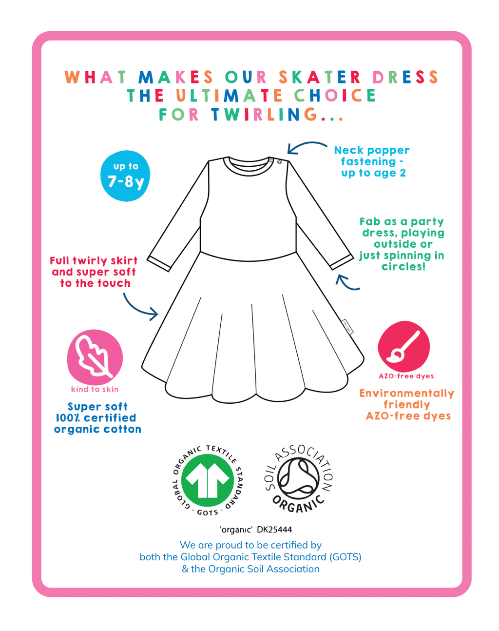 Organic Spring Print Skater Dress for Kids