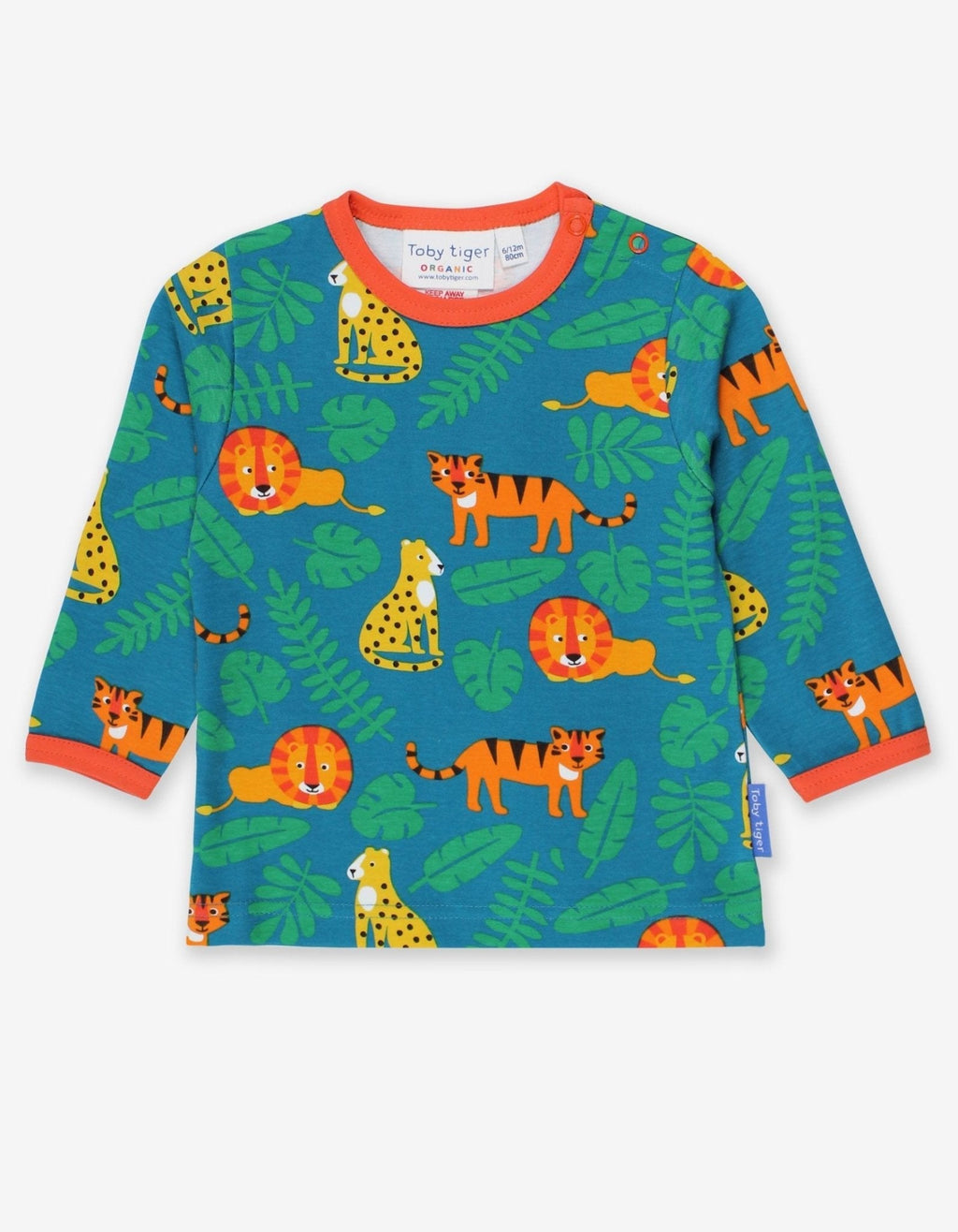 Organic Wild Cats Print Long Sleeved T Shirt