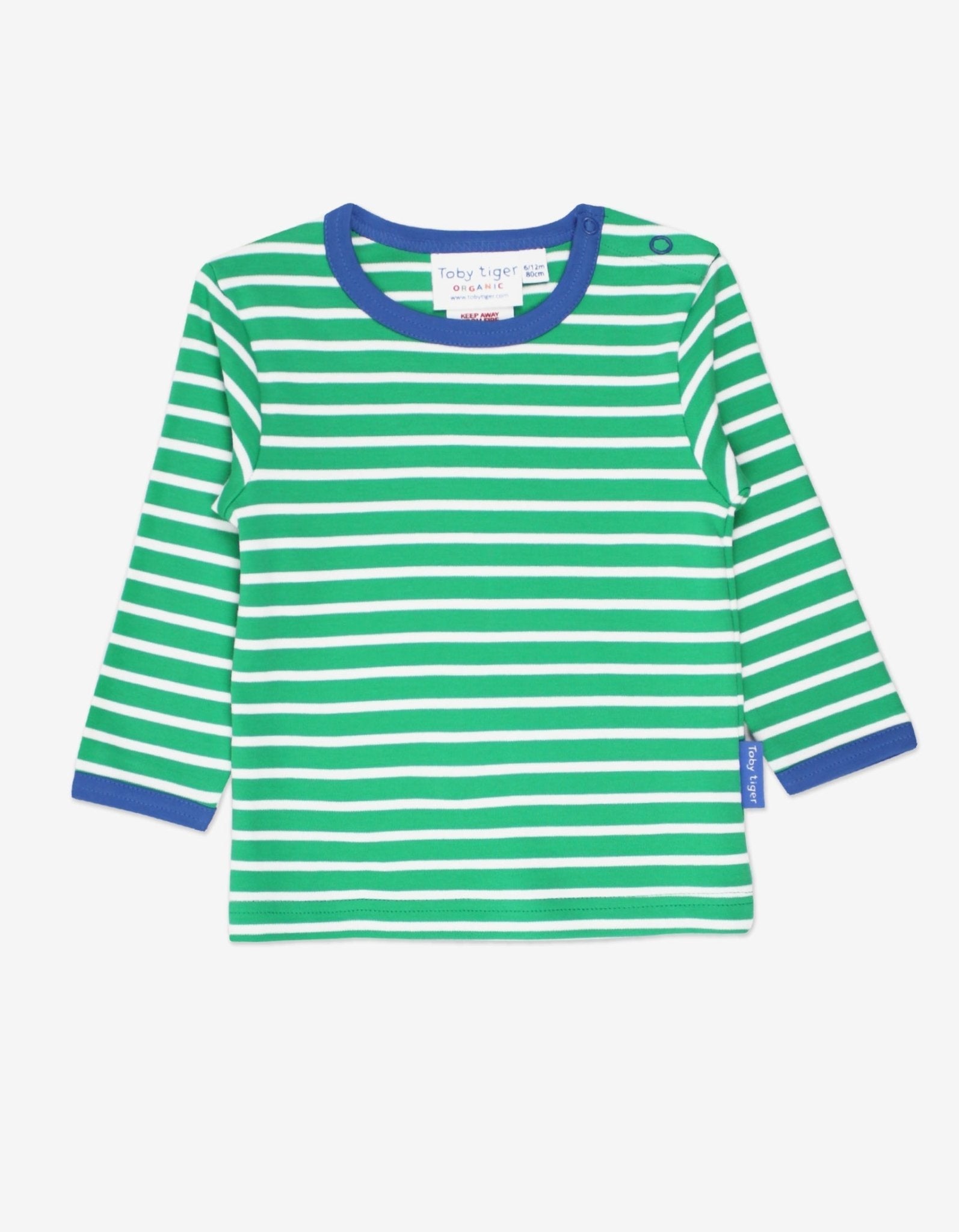 Organic Green Breton Long Sleeved T Shirt for Kids