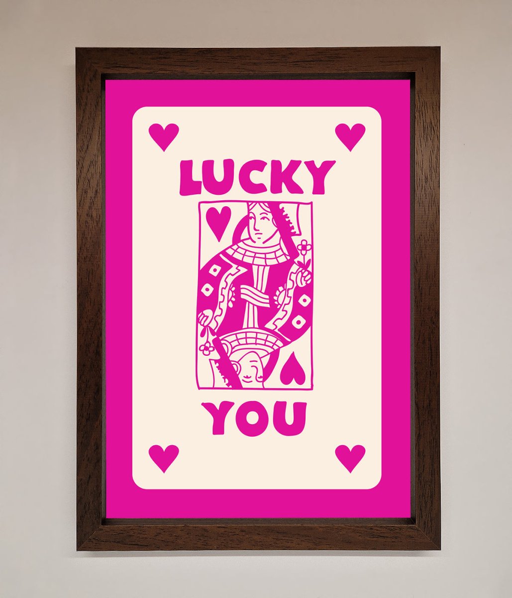 Lucky You Hot Pink Framed Poster
