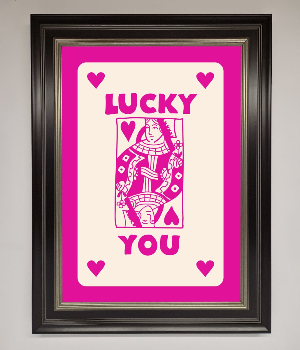 Lucky You Hot Pink Framed Poster