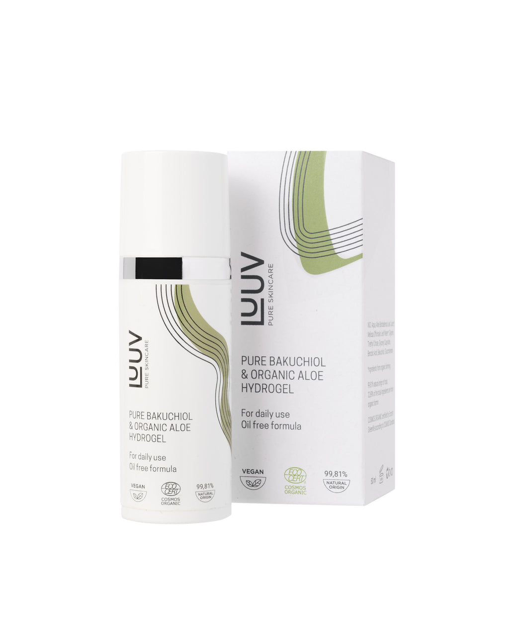Oil-Free Organic Hydrogel Moisturizer – Bakuchiol & Aloe Vera by LUUV at www.brixbailey.com