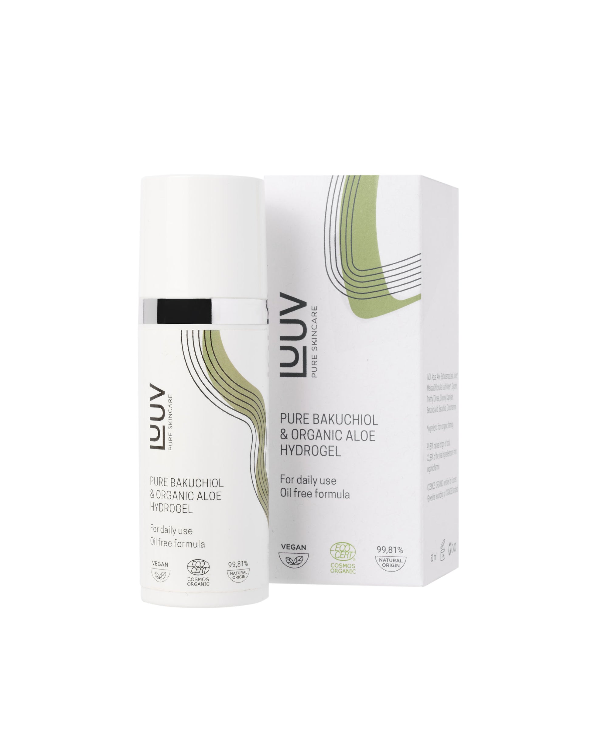 Oil-Free Organic Hydrogel Moisturizer – Bakuchiol & Aloe Vera by LUUV at www.brixbailey.com