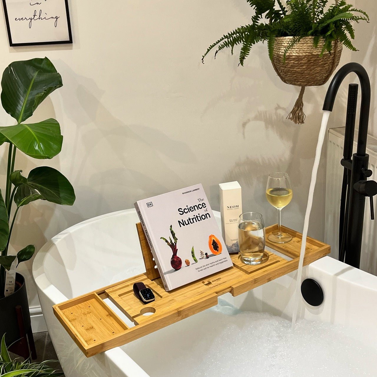 Luxury Bamboo Bath Tray with Expandable Design