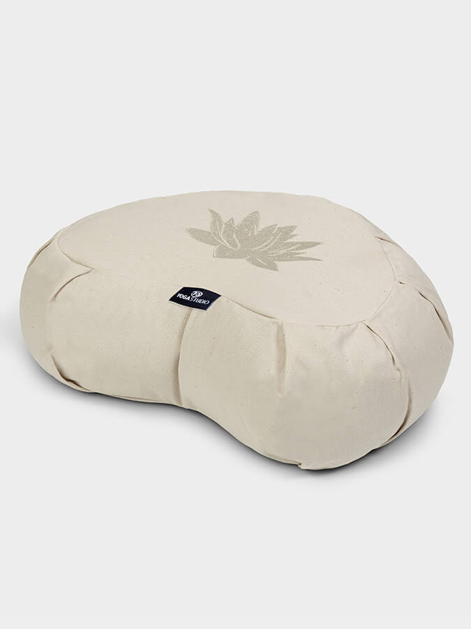 Organic Cotton Crescent Lotus Zafu Buckwheat Meditation Cushion