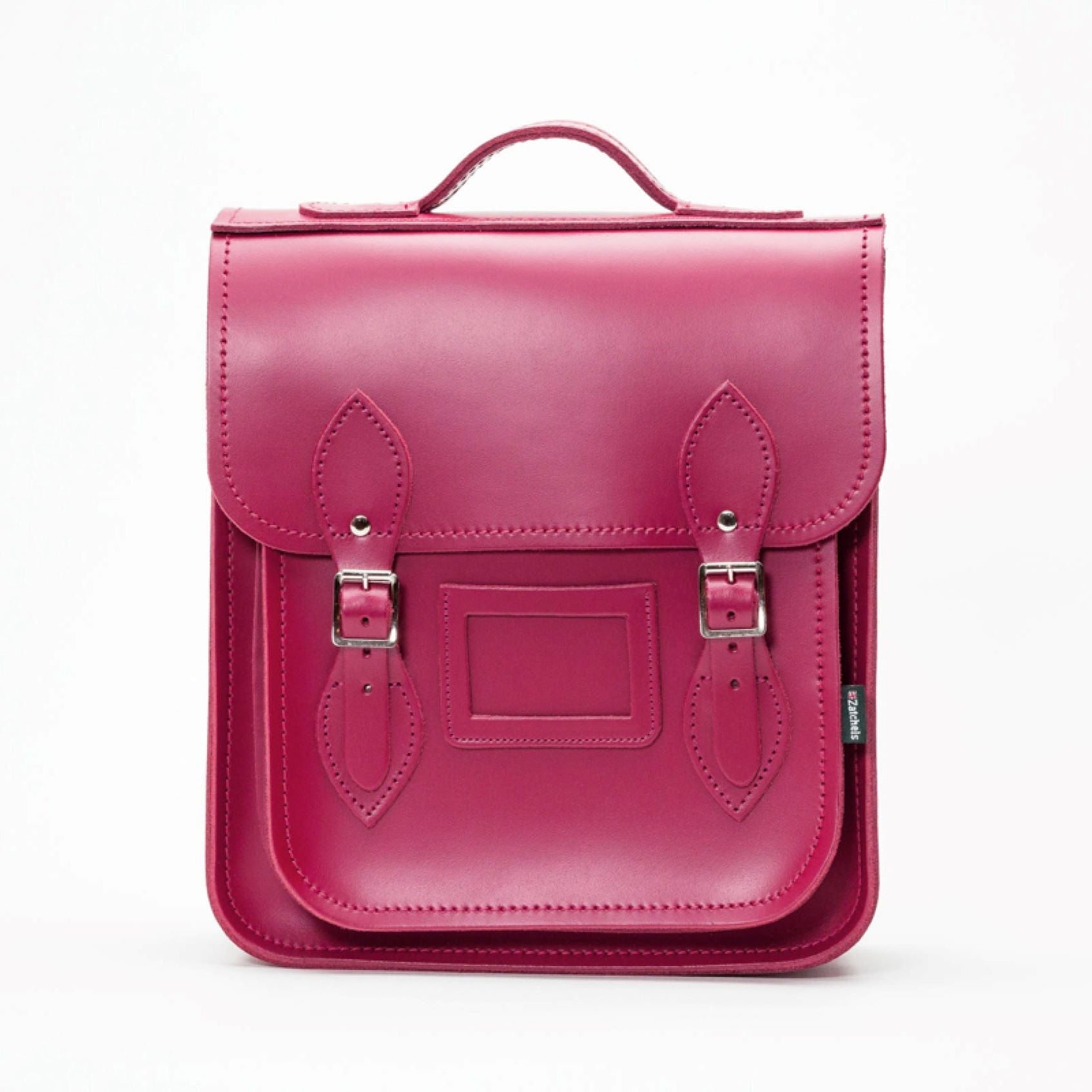 Handmade Leather City Backpack in Magenta