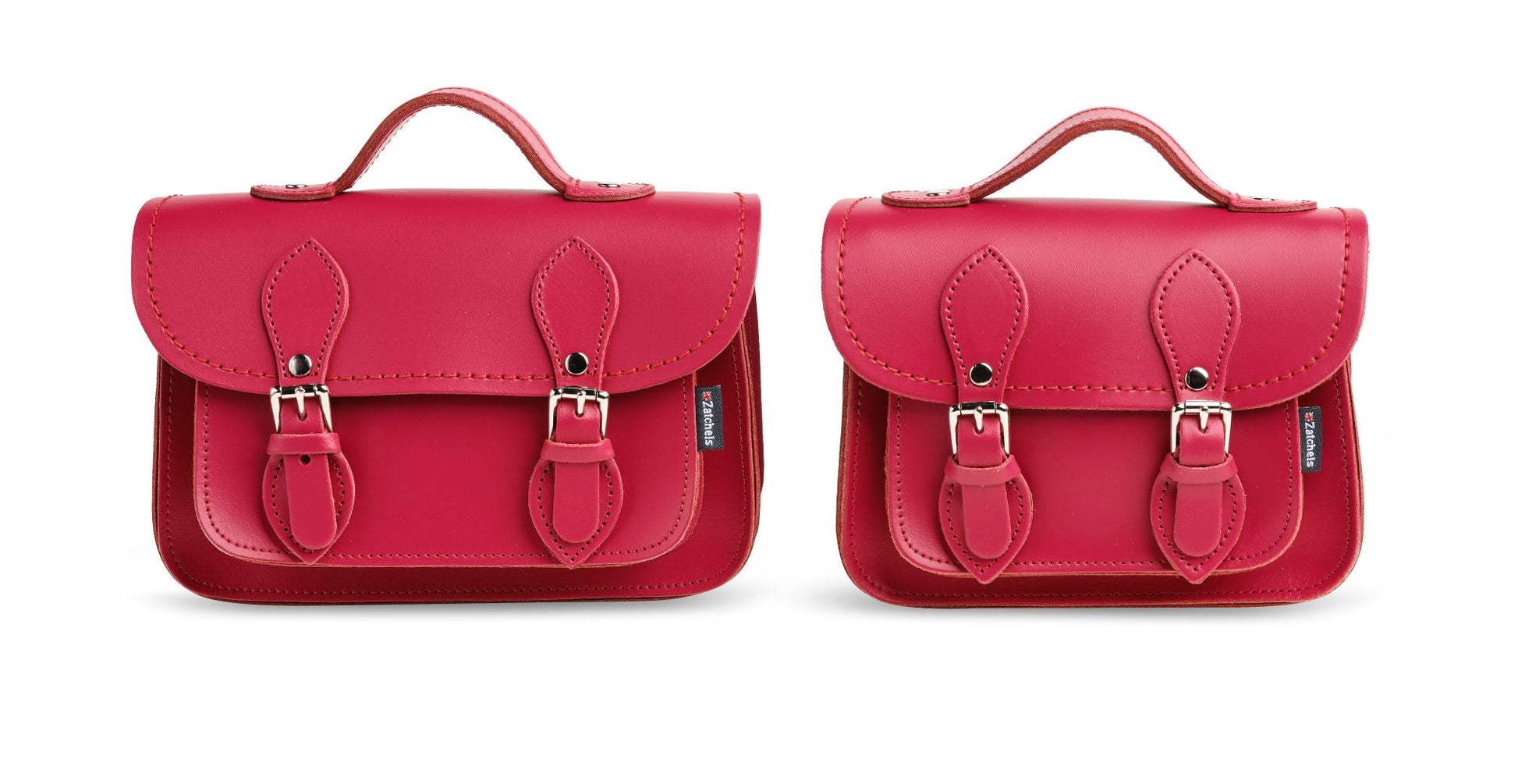 Handmade Leather Micro Satchel in Magenta