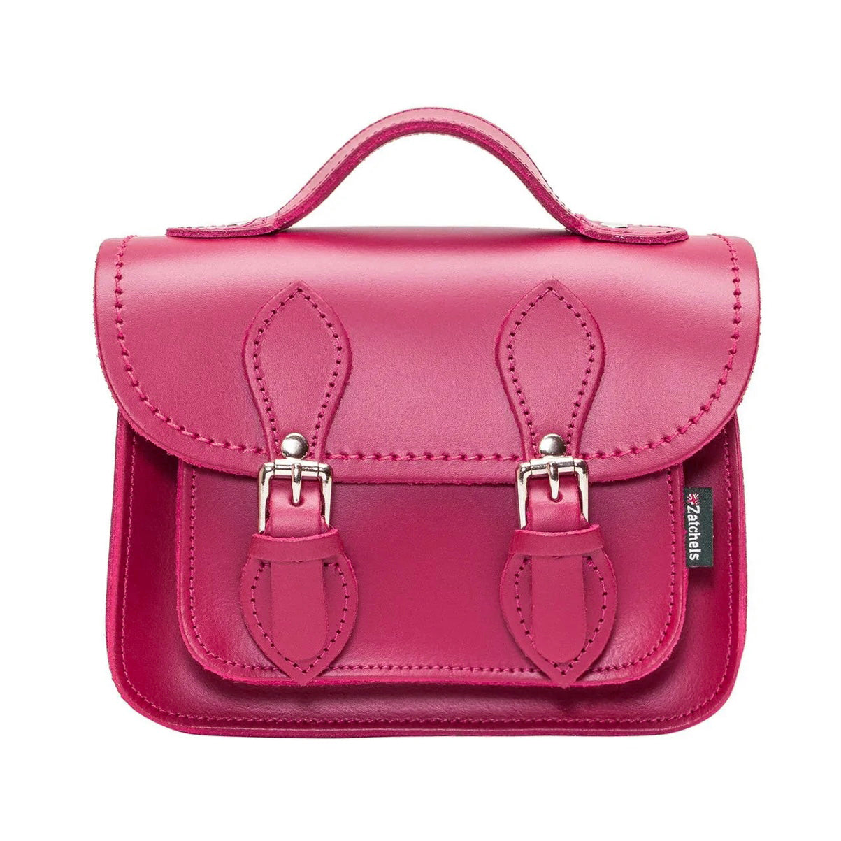 Handmade Leather Micro Satchel in Magenta