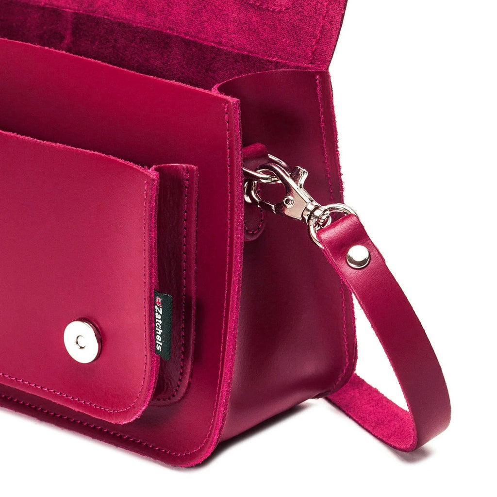 Handmade Leather Micro Satchel in Magenta