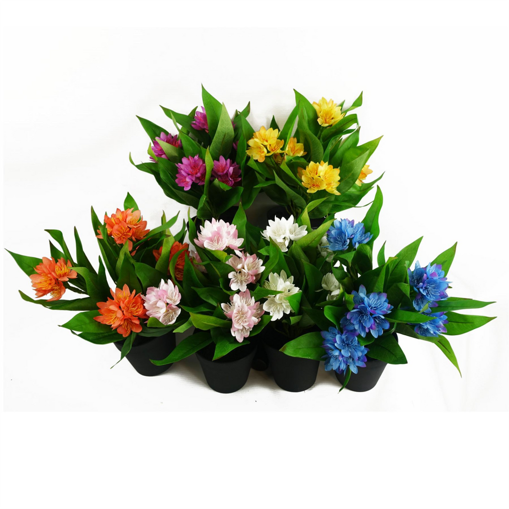 6 Piece Artificial Freesia Plant Set in Mixed Colours