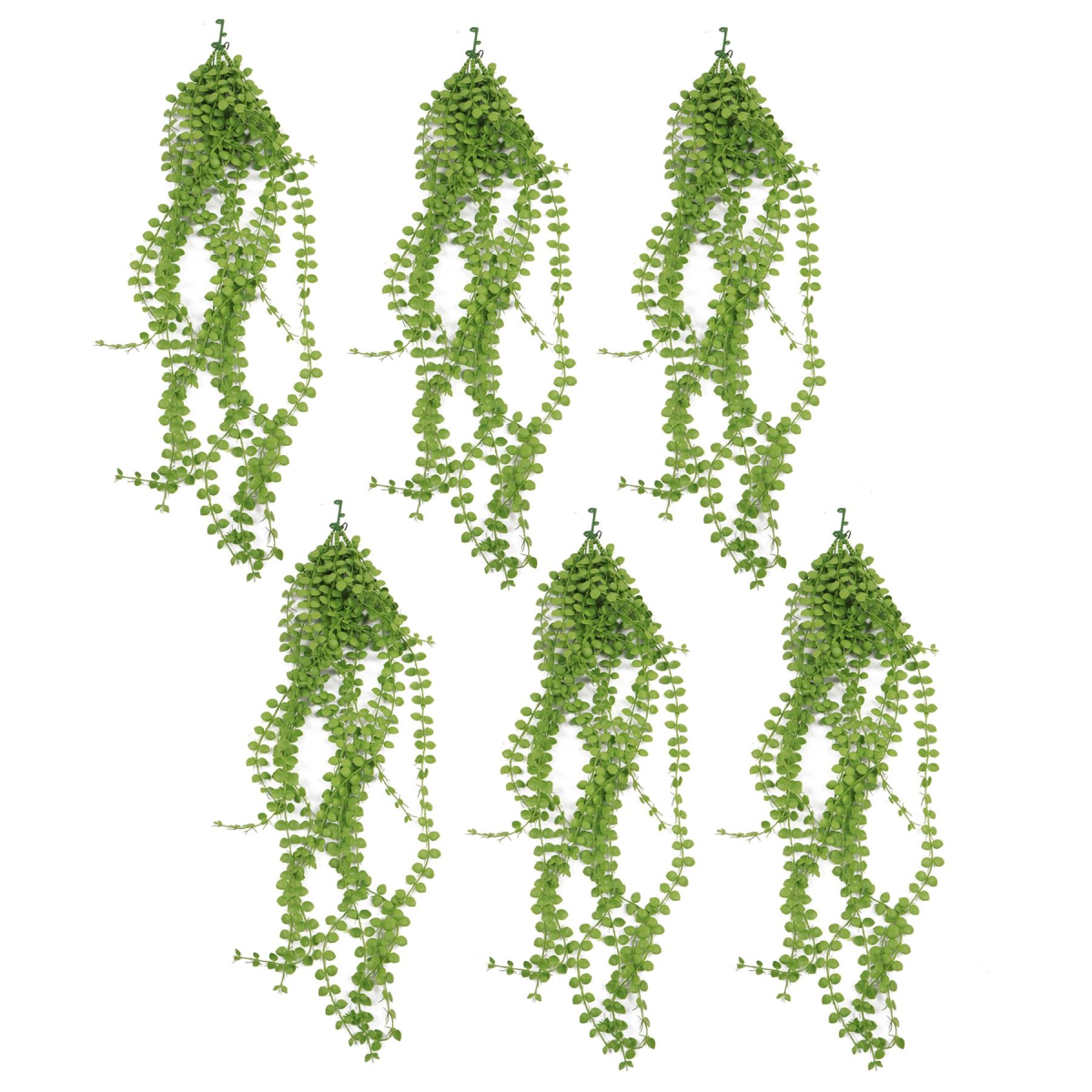 Pack of 6 Hanging UV and Fire Resistant Artificial Pearl String Plants 92cm