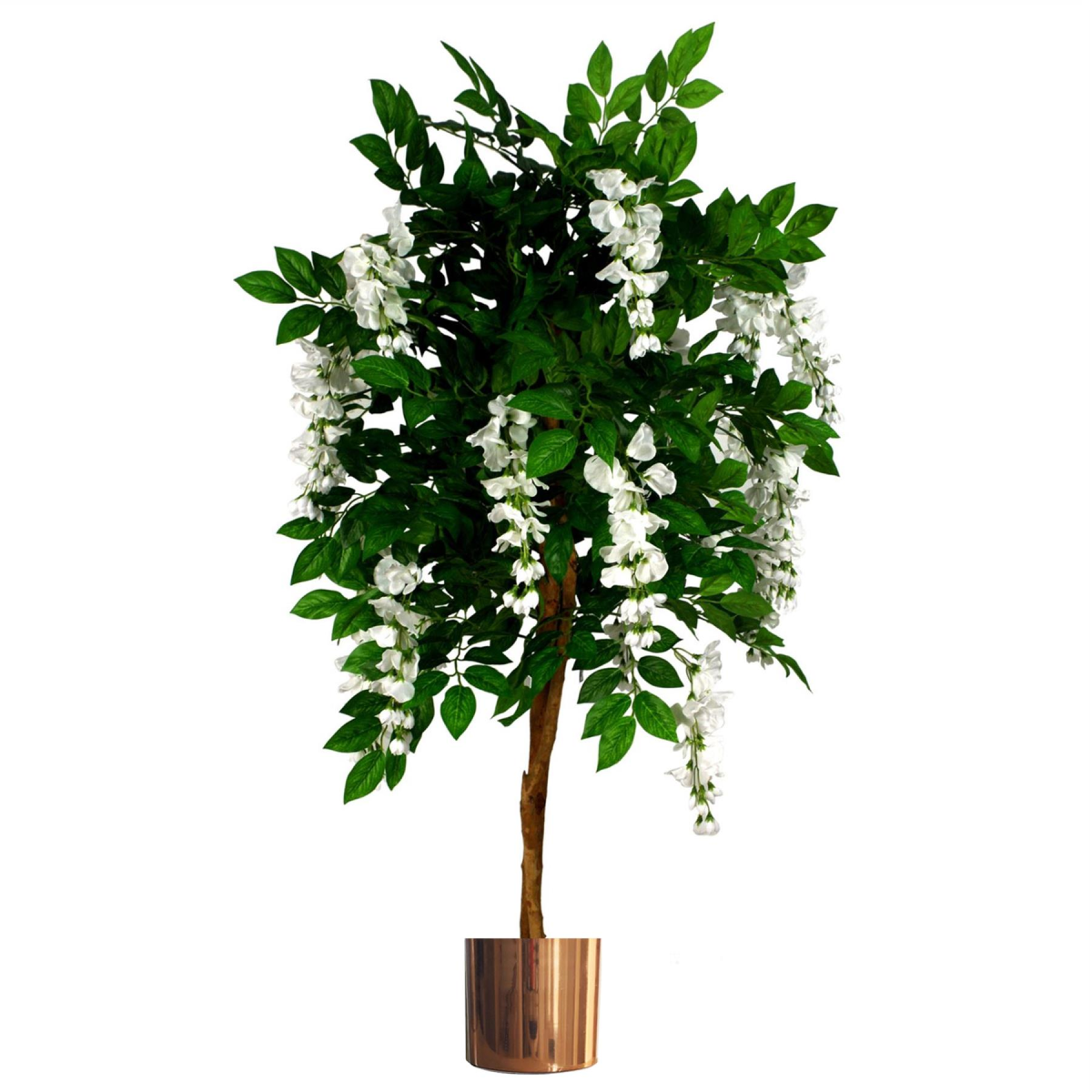 130cm White Wisteria Artificial Tree with Copper Metal Planter