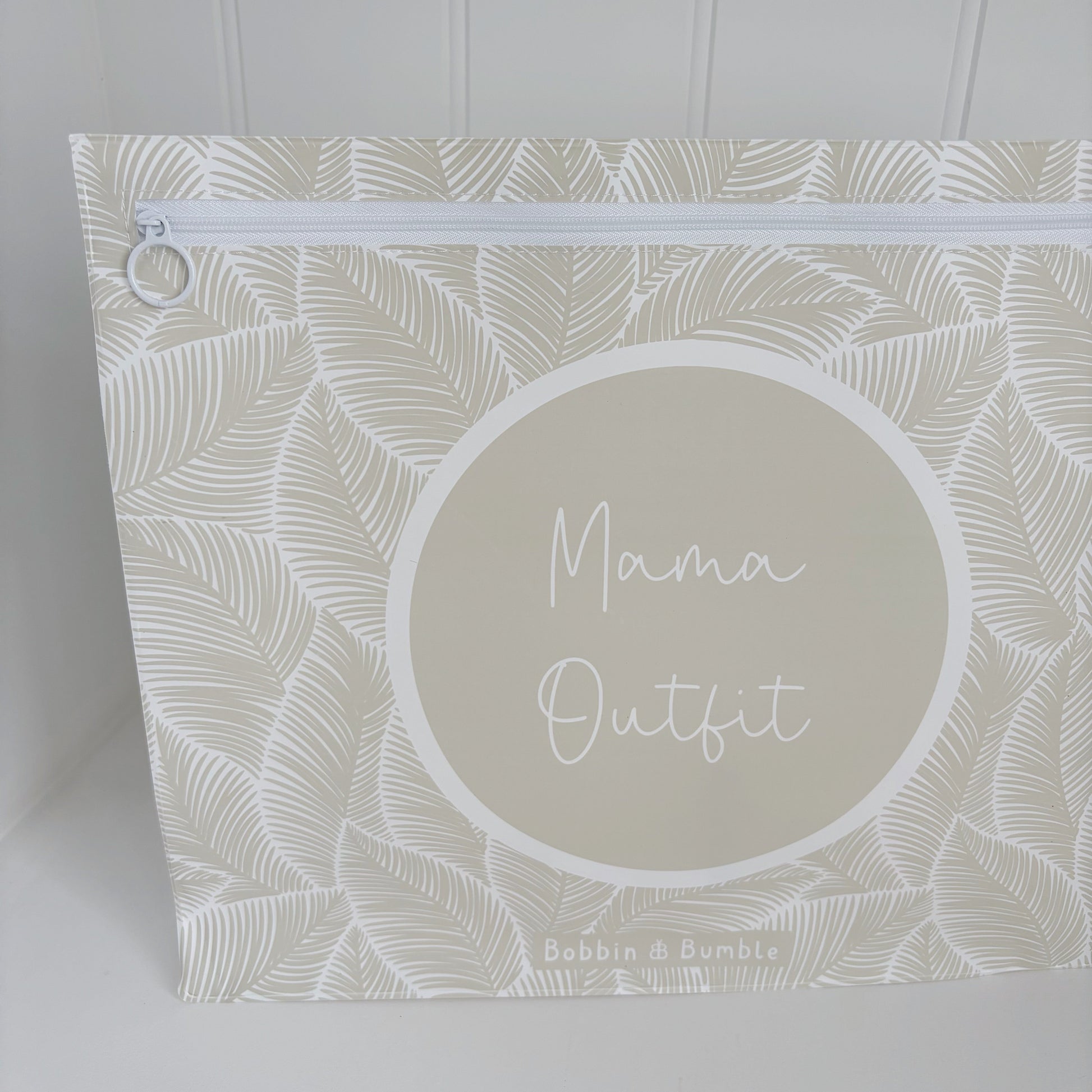 Hospital Bag Organiser Pouches - Unisex Beige Leaf Print