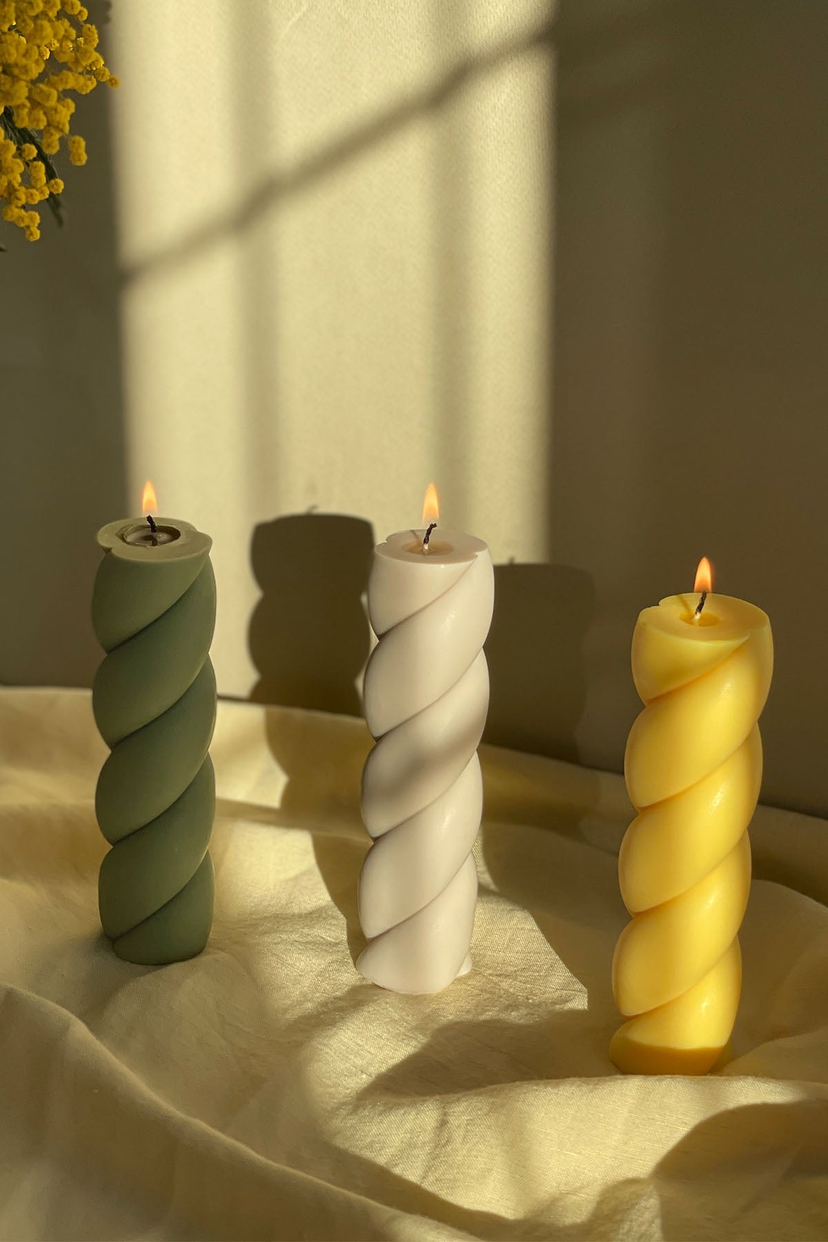 Marshmallow Shaped Pillar Candle in Pastel Soy Wax