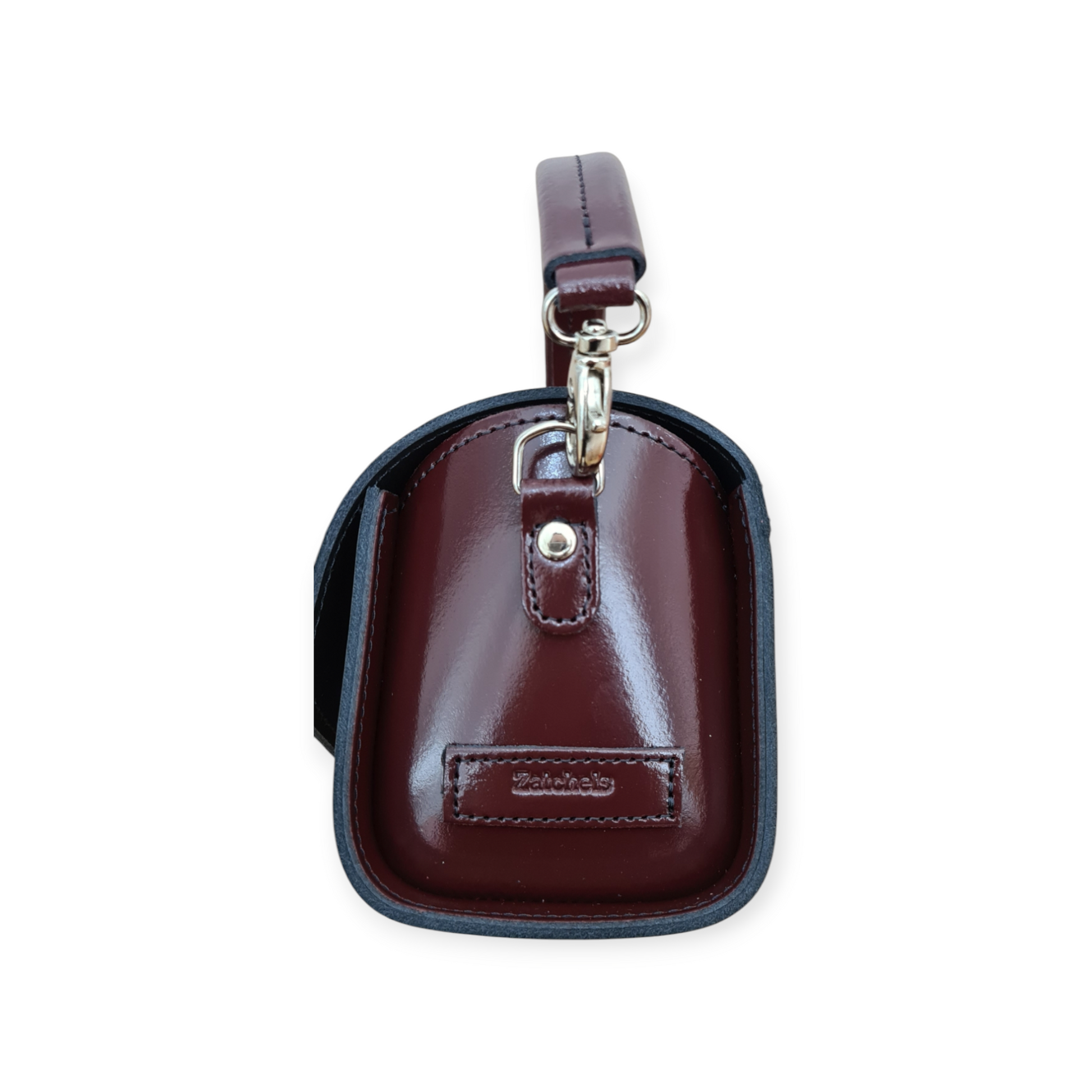 Handmade High Shine Leather Handbag in Marsala Red