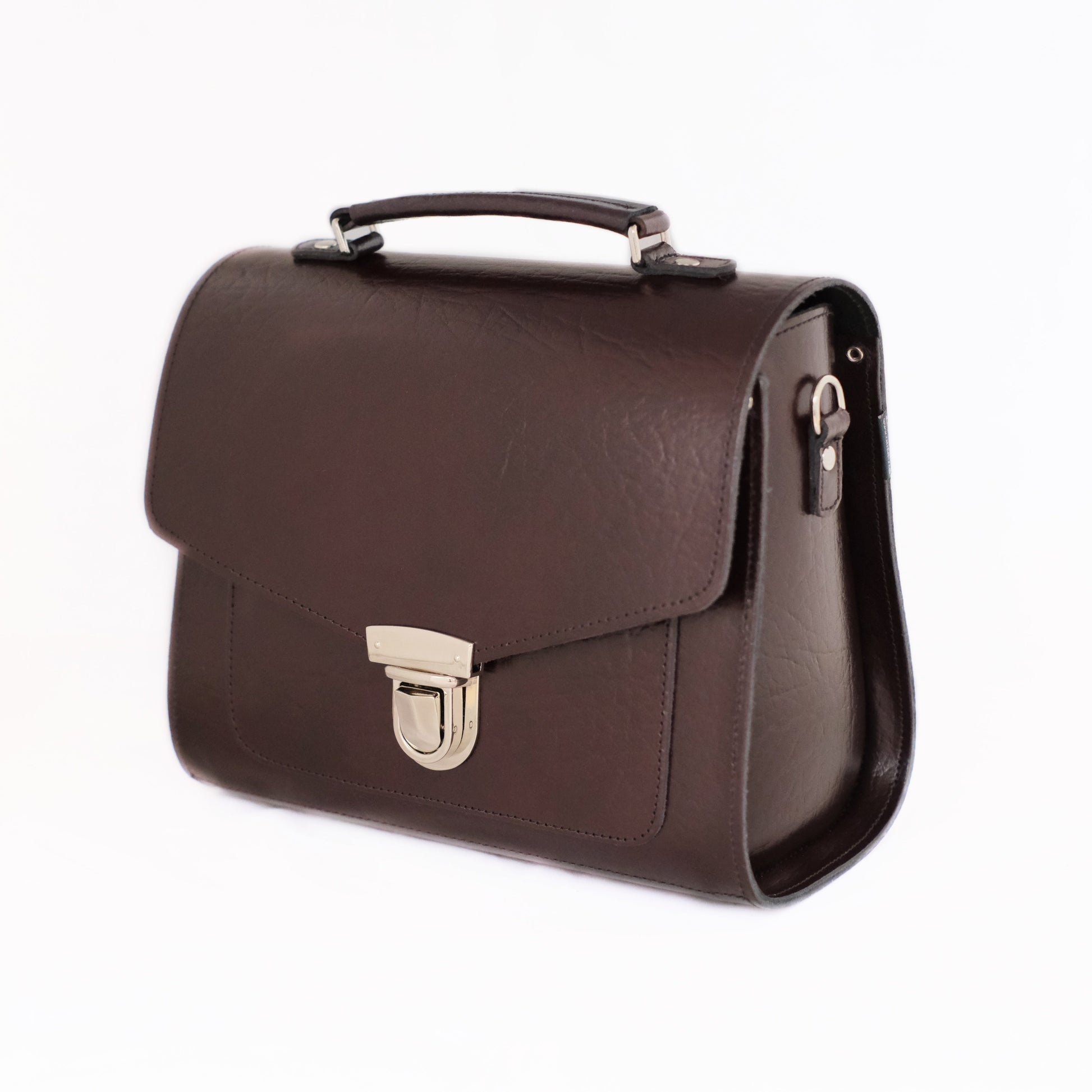 Handmade Leather Sugarcube Grande Bag in Marsala Red