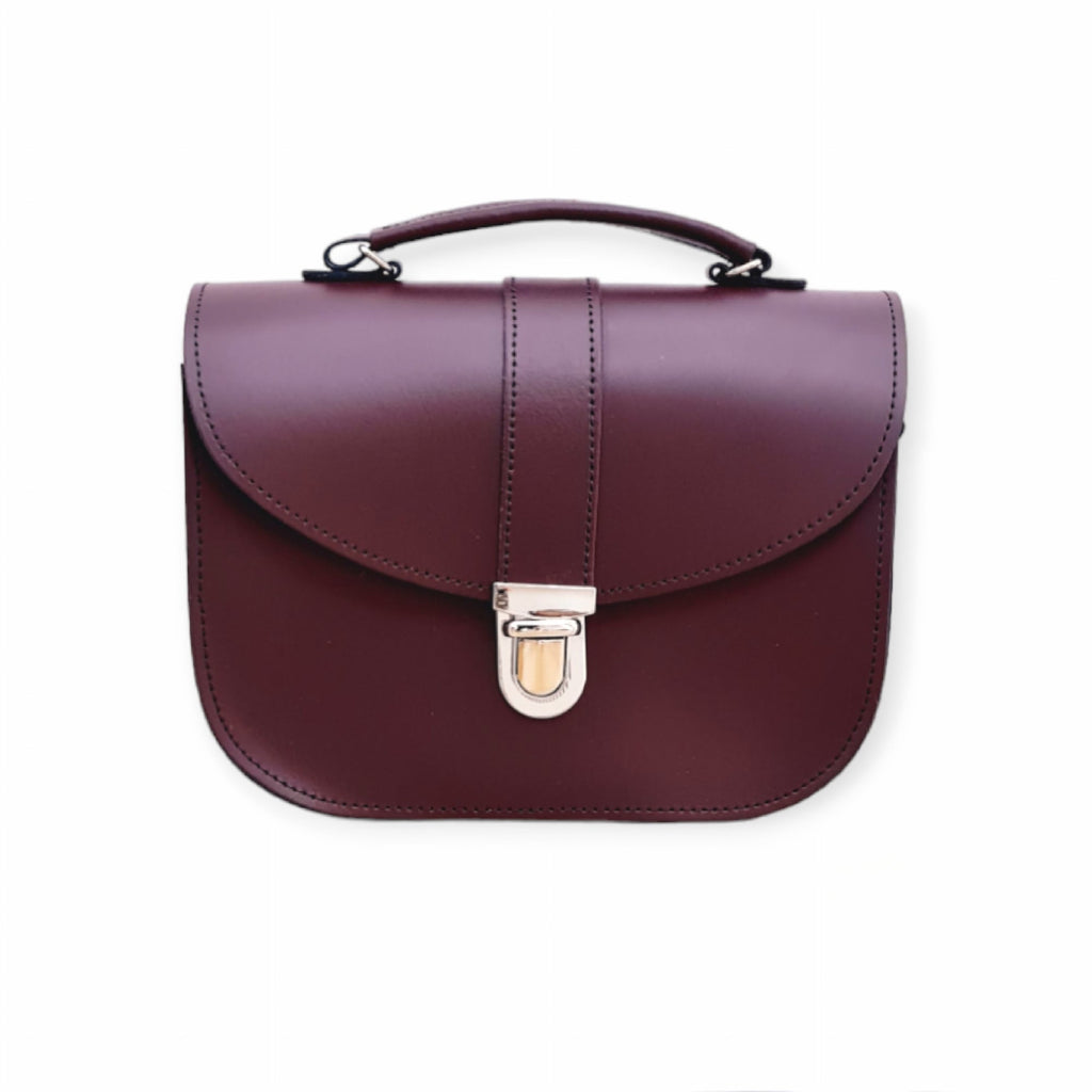 Handmade Leather Bag in Marsala Red