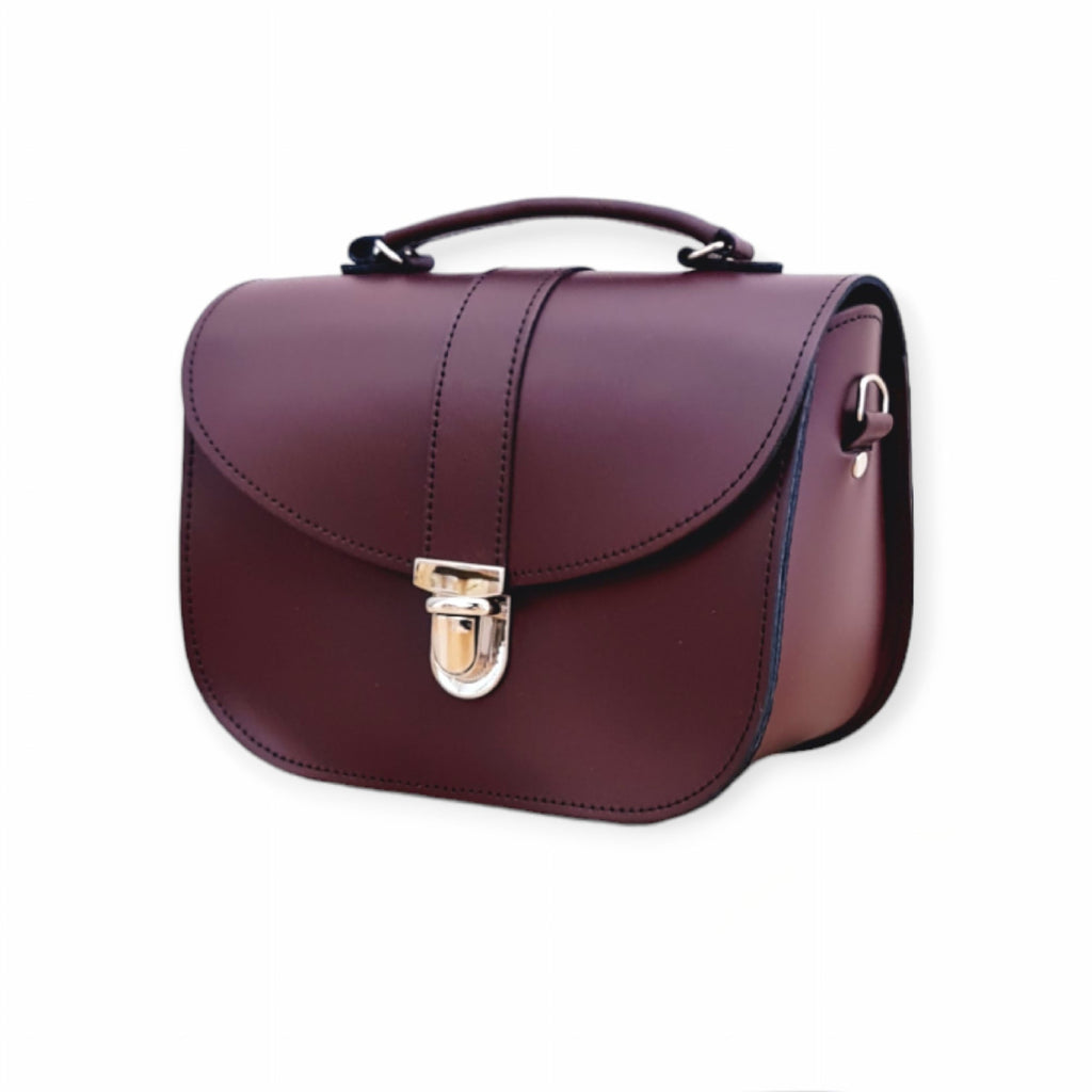 Handmade Leather Bag in Marsala Red