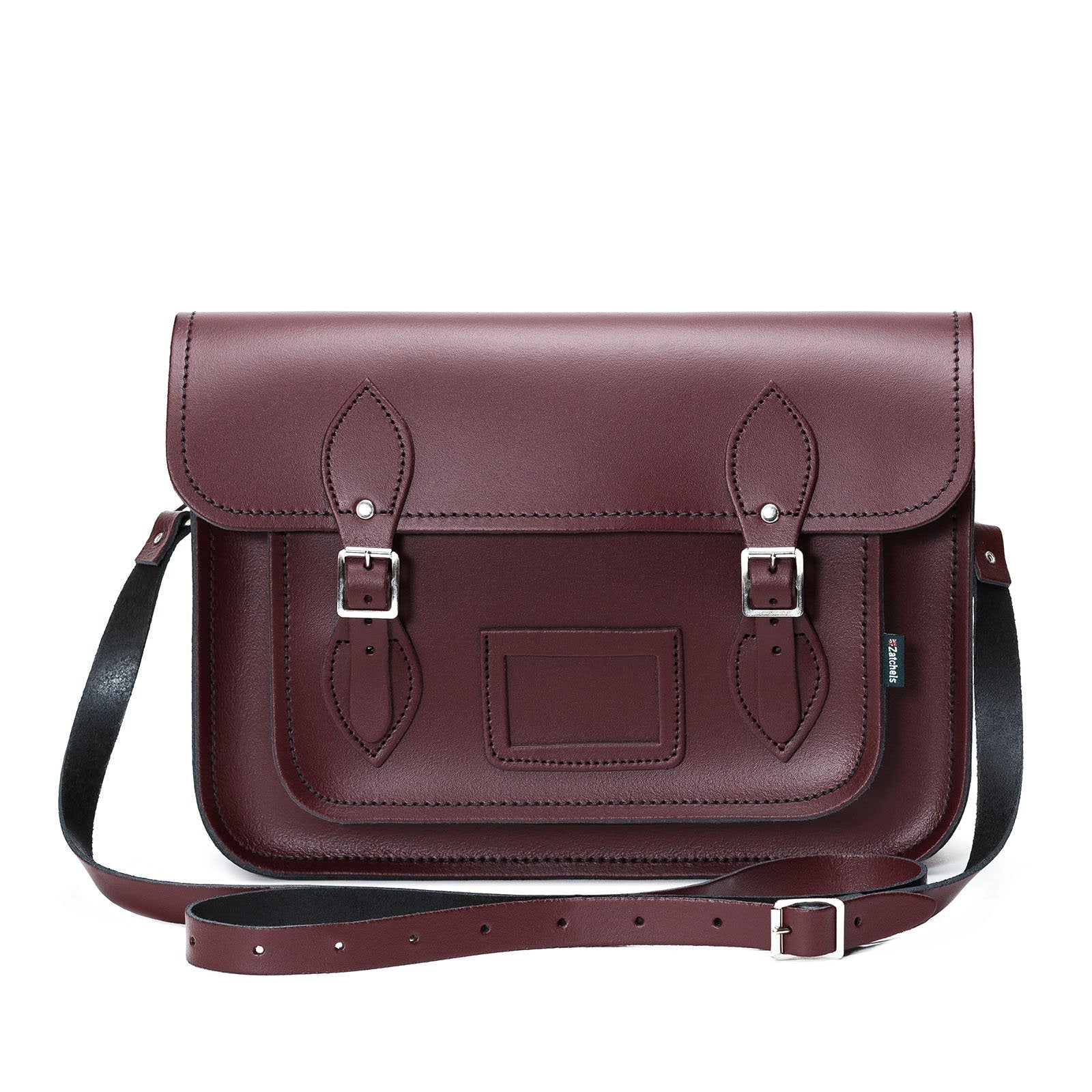 Handmade Leather Satchel in Marsala Red