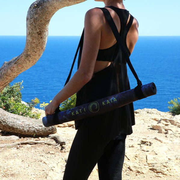 Blue Touring Yoga Mat Lightweight and Portable