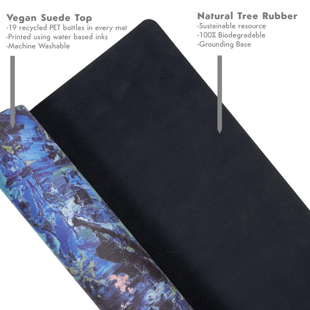 Blue Touring Yoga Mat Lightweight and Portable