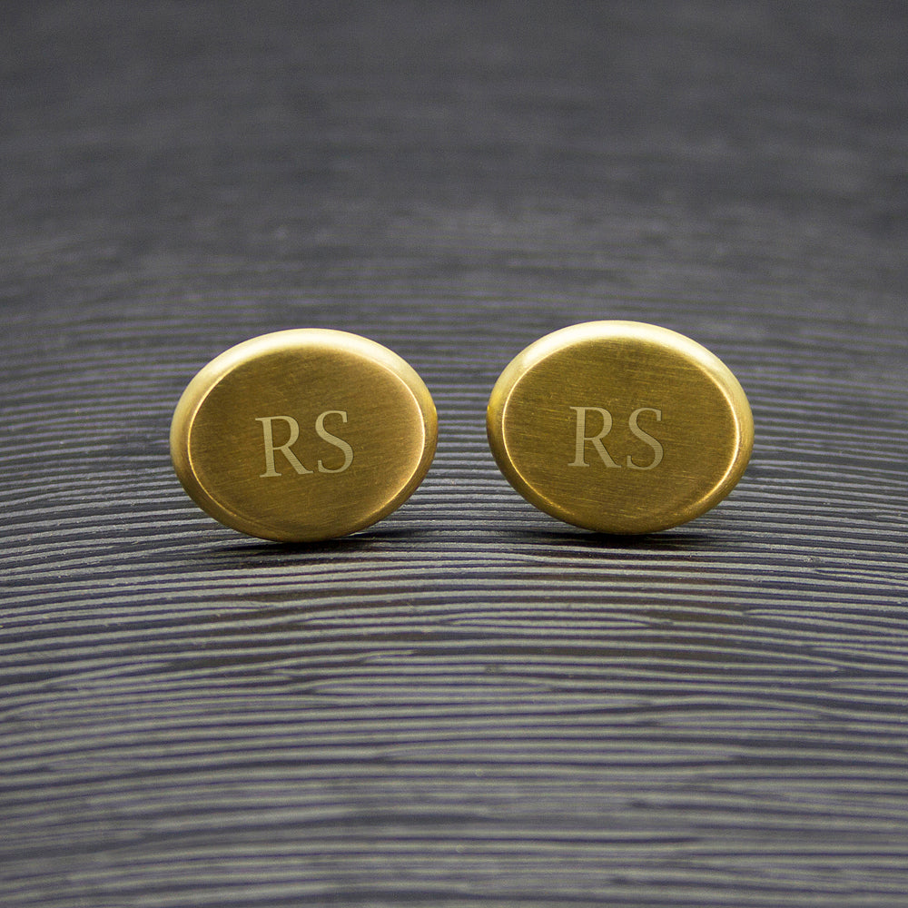 Personalised Gold Oval Cufflinks for Men