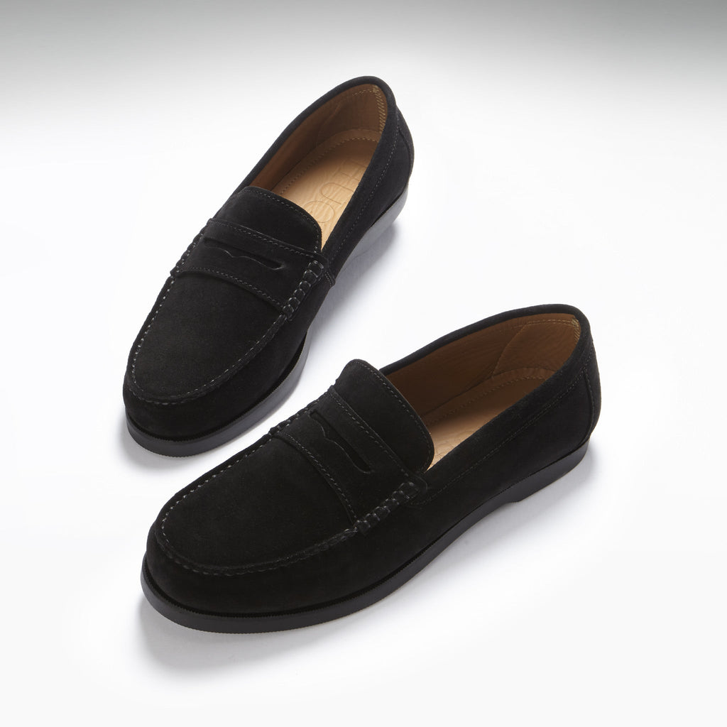 Black Suede Boat Loafers