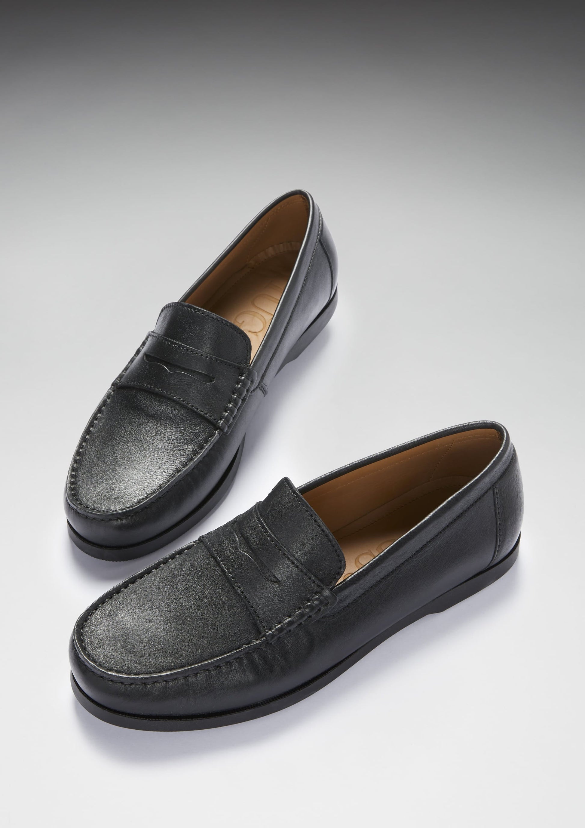 Black Leather Boat Loafers