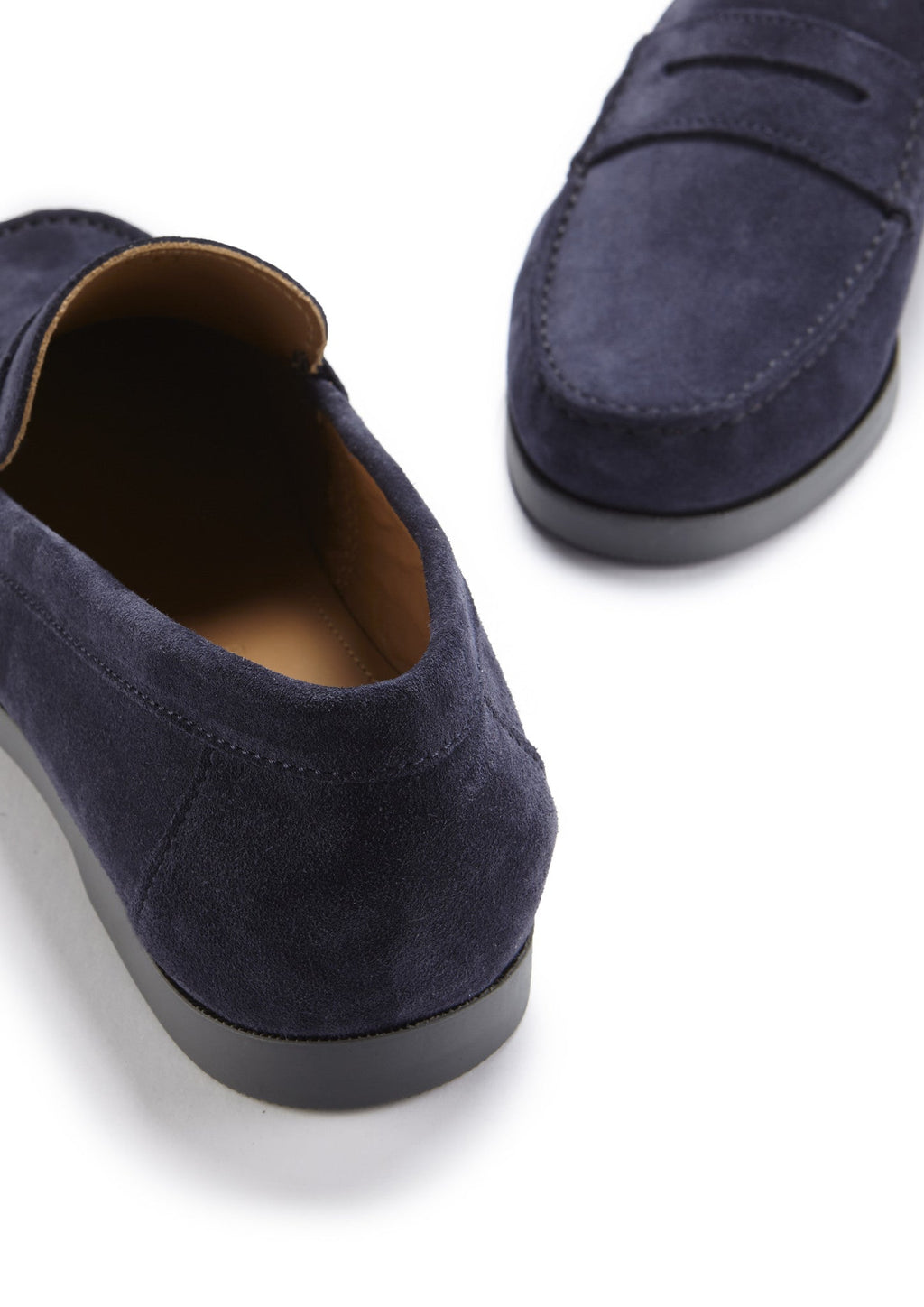 Navy Blue Suede Boat Loafers