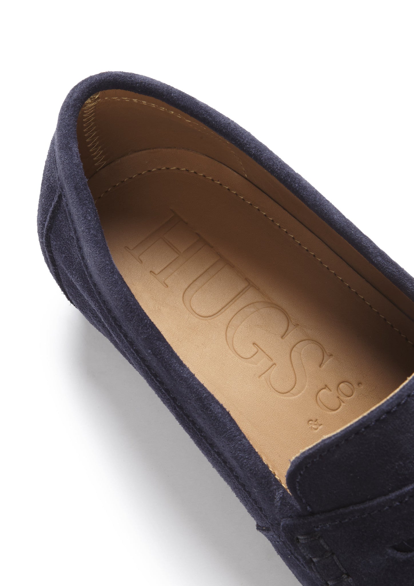 Navy Blue Suede Boat Loafers