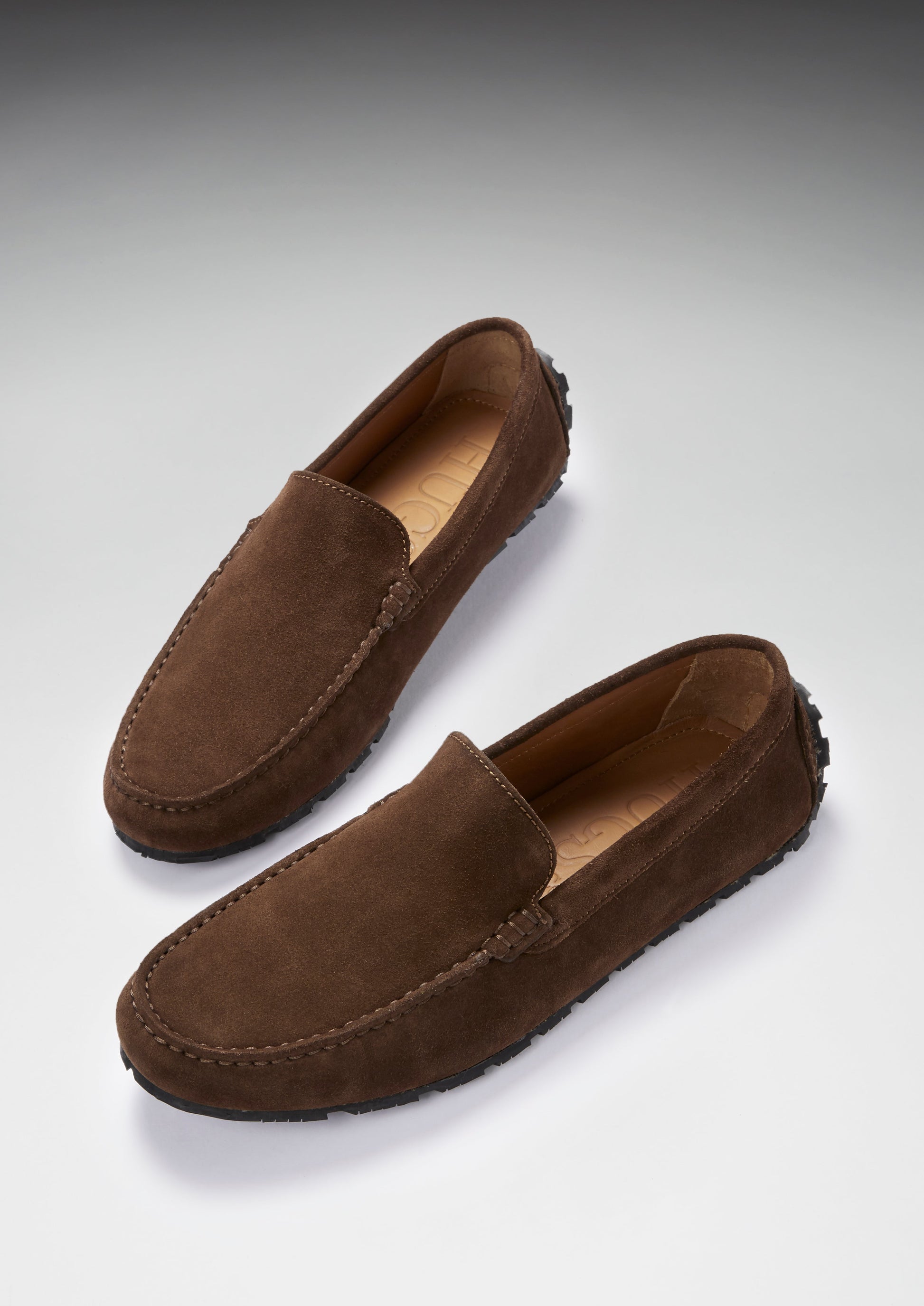Brown Suede Driving Loafers with Recycled Sole