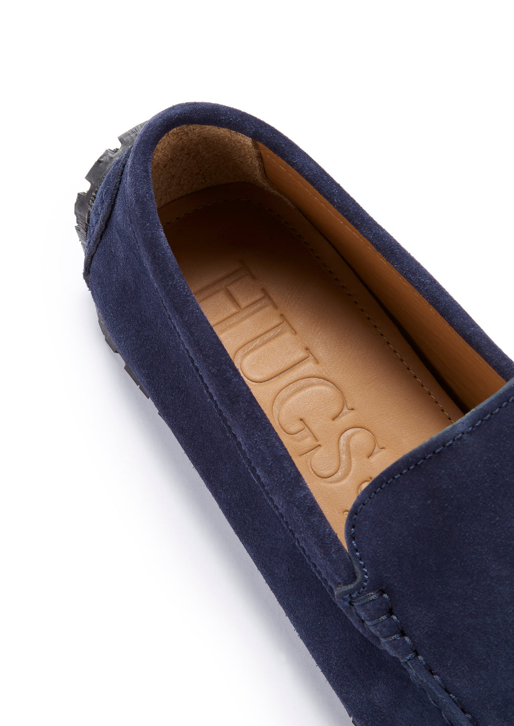 Navy Blue Suede Driving Loafers